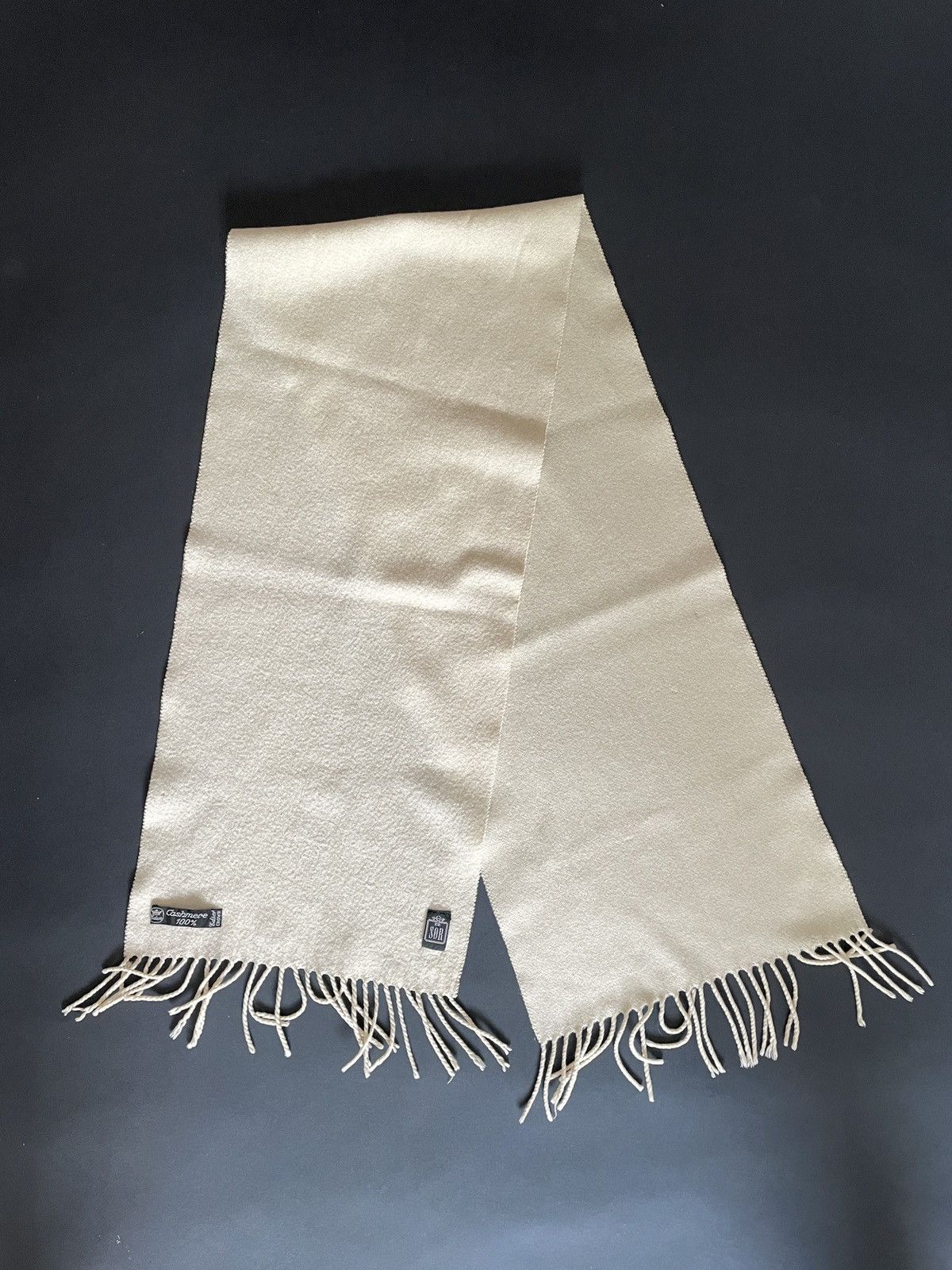 Other SØR / Edsor Crown 100% Cashmere Scarf Beige Size ONE SIZE - 2 Thumbnail