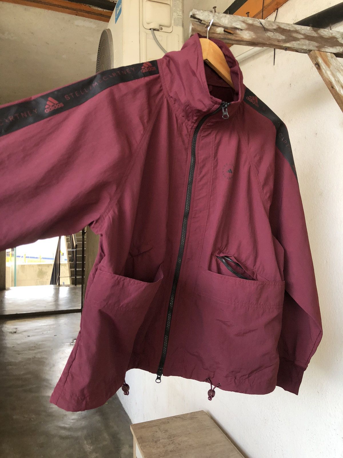 Adidas × Stella McCartney Rare❤️ Adidas x Stella McCartney Maroon Light Jacket Size S / US 4 / IT 40 - 11 Thumbnail
