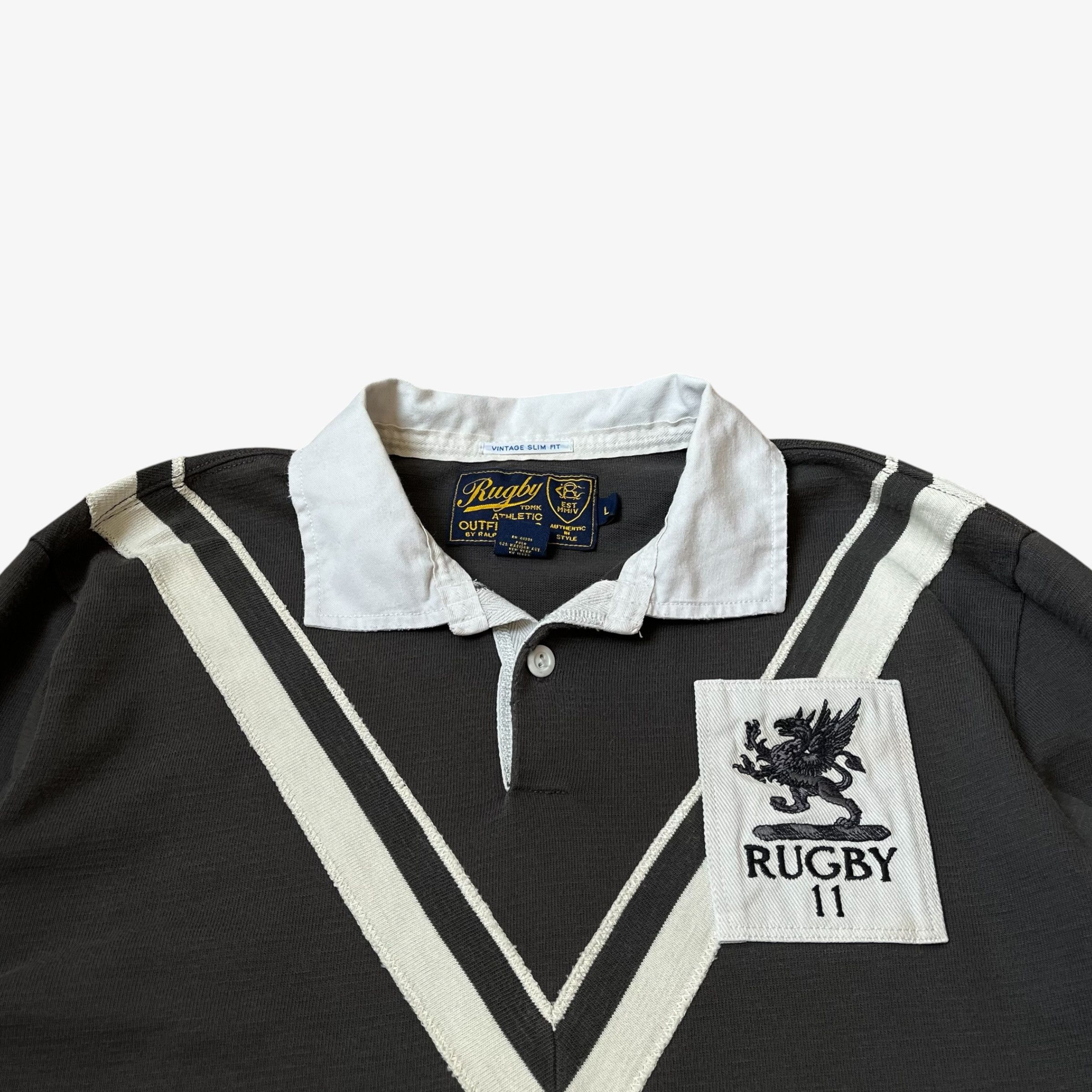 Ralph Lauren Vintage Y2K Men's Ralph Lauren Grey Rugby Shirt Size US XL / EU 56 / 4 - 4 Thumbnail