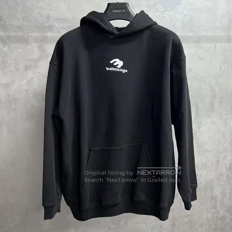 Balenciaga Balenciaga Black Logo Print Hoodie. Size US S / EU 44-46 / 1 - 1 Thumbnail