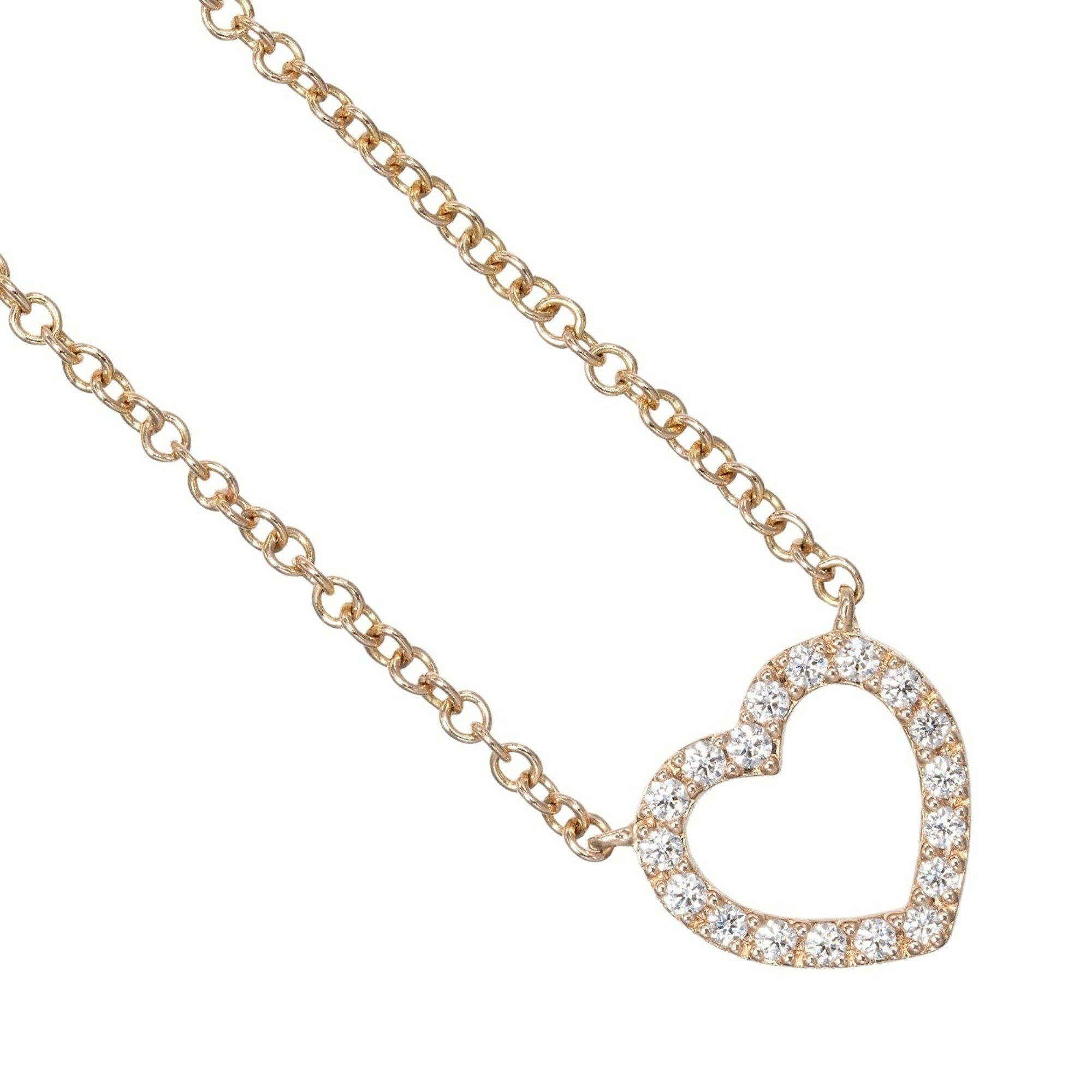 Tiffany Metro Heart Necklace 18KPG Pink Gold Diamond