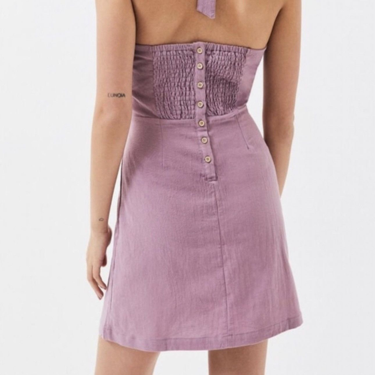 Kendall And Kylie KENDALL & KYLIE Mauve Pink Purple Neck Tie Halter Mini Dress Size S / US 4 / IT 40 - 4 Thumbnail