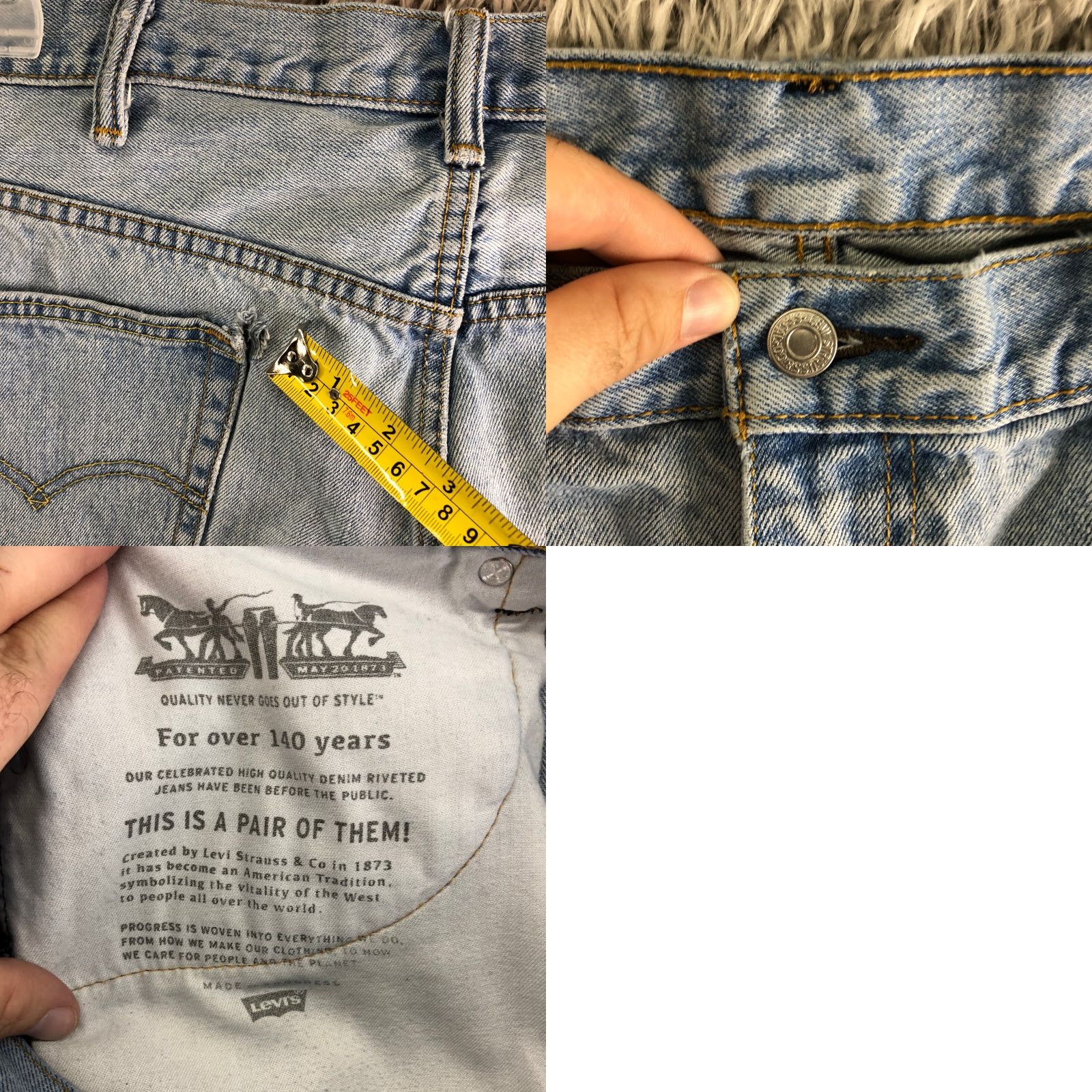 Levi's Levi's 550 Jeans Straight Denim Blue Medium Wash Mens 40x30 Mid Rise 5-Pocket Regular Inseam 30" Size US 40 / EU 56 - 8 Thumbnail