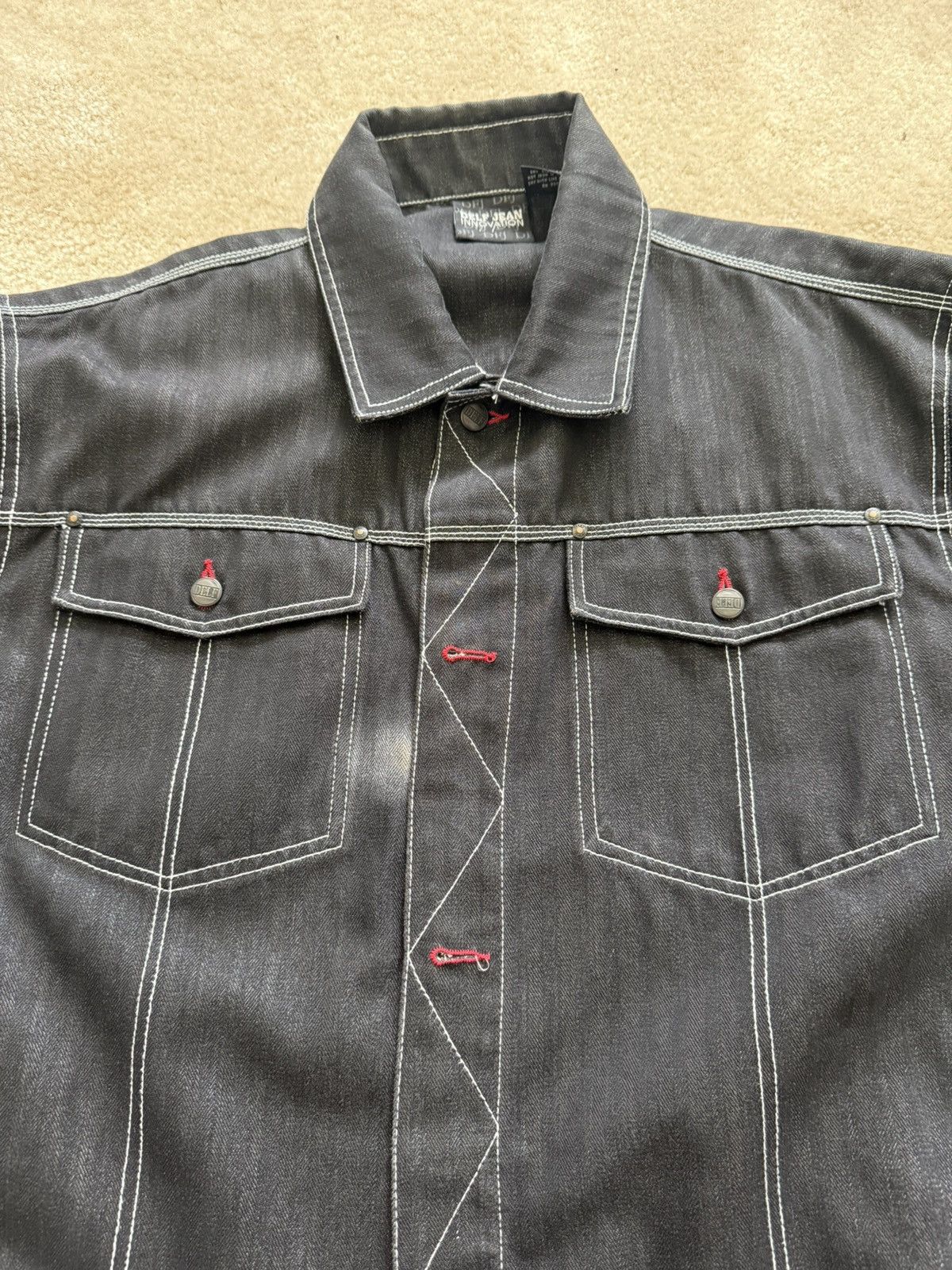 Japanese Brand Vintage Delf Jeans black denim jean jacket Size US XL / EU 56 / 4 - 4 Thumbnail