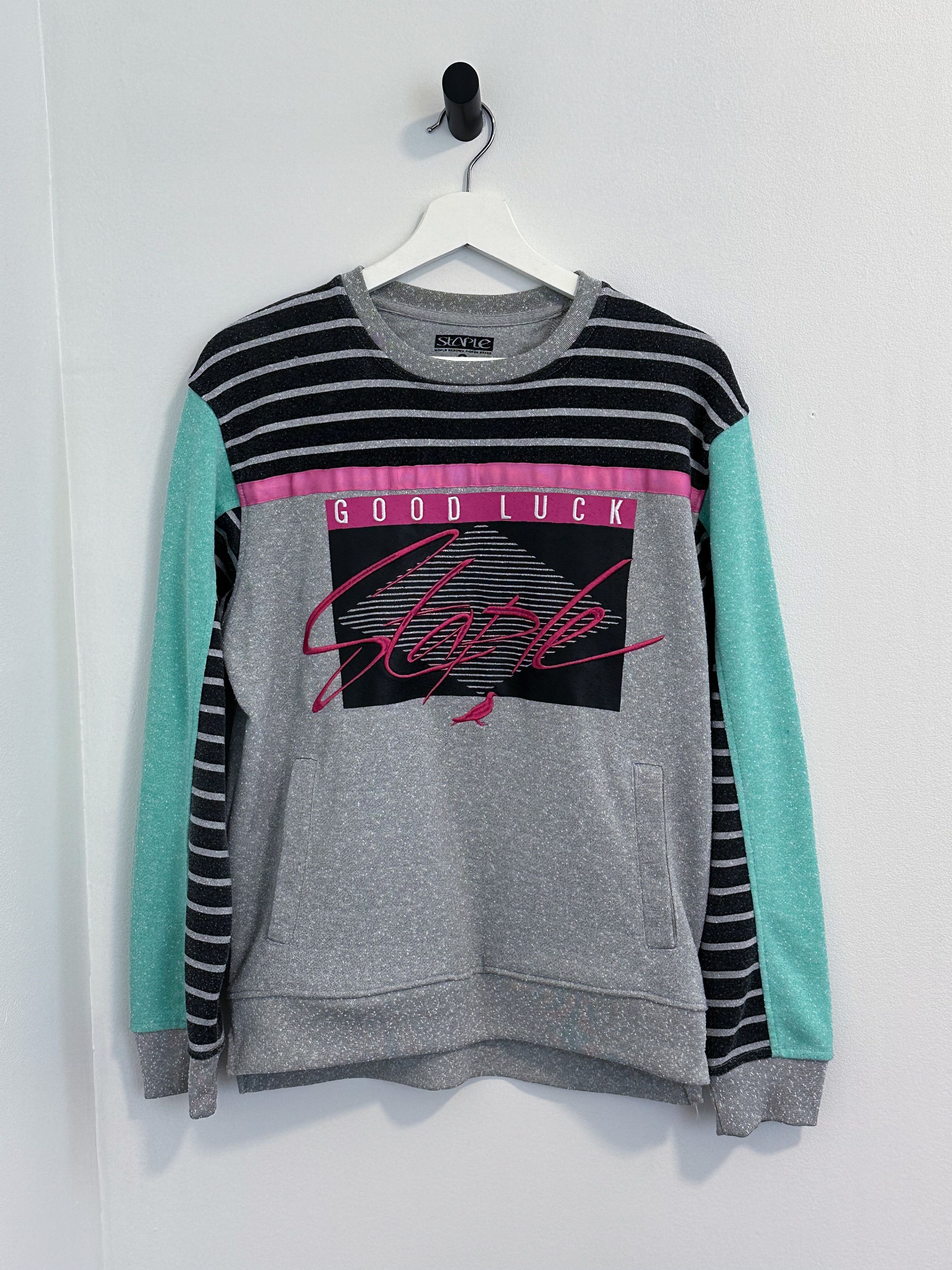 Staple Staple “Good Luck” Embroidered Retro Crewneck (Size S) Size US S / EU 44-46 / 1 - 1 Thumbnail