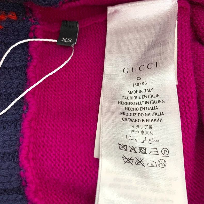 Gucci Gucci Rose-red strawberry diamond round-neck wool knitted s Size US M / EU 48-50 / 2 - 7 Thumbnail