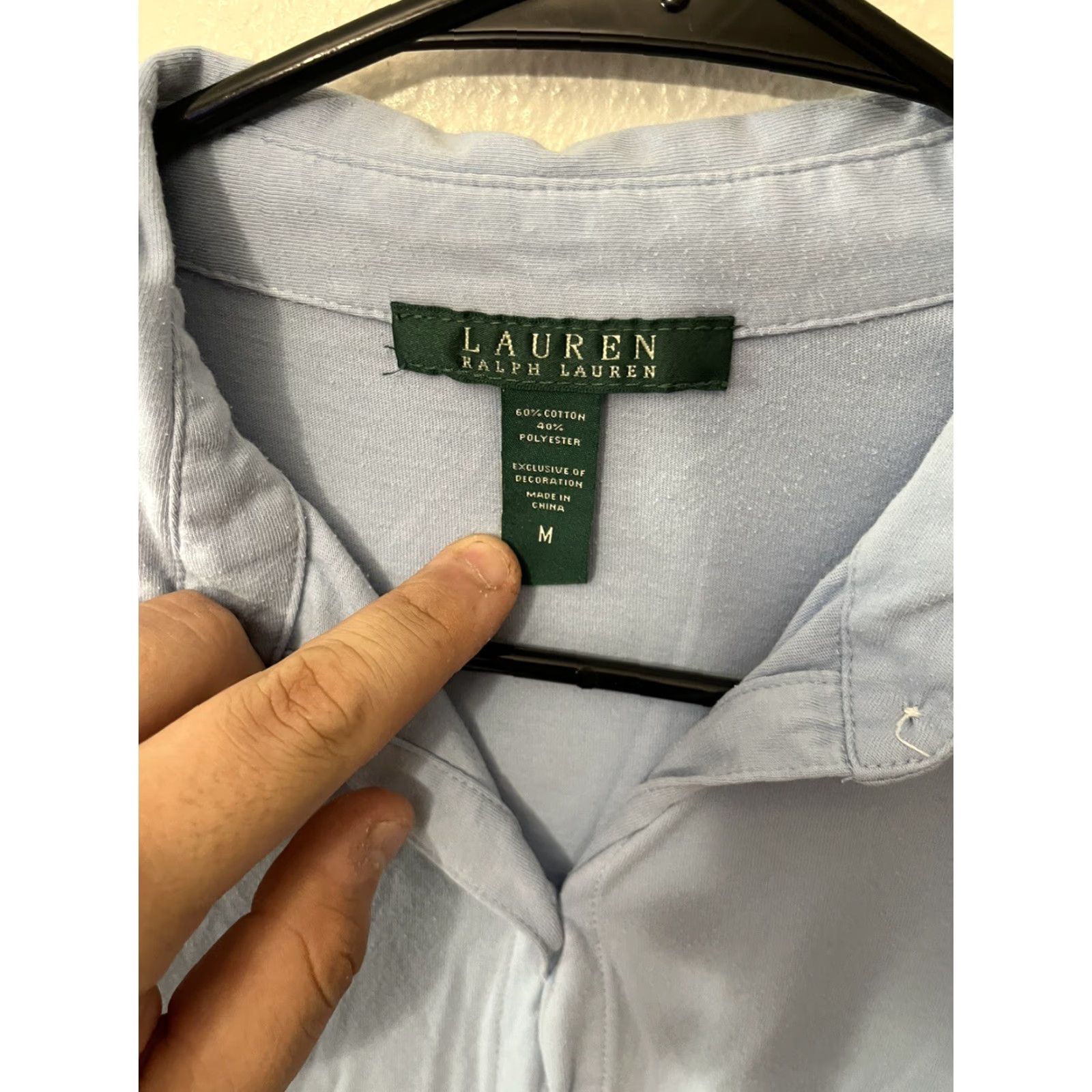 Ralph Lauren VINTAGE Ralph Lauren LRL Women’s Tunic Shirt Oversized Blue Solid Button-Down Long Sleeve Medium Size M / US 6-8 / IT 42-44 - 3 Thumbnail