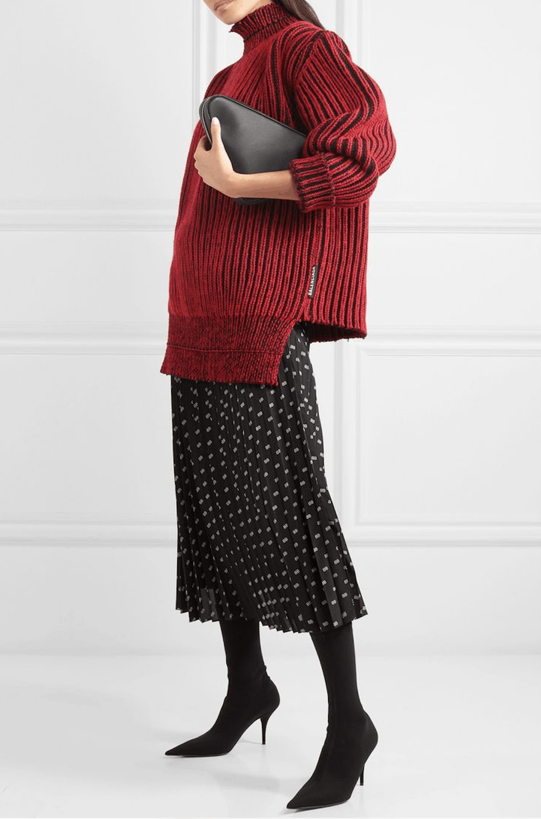 Balenciaga Balenciaga Red Striped Chunky Knit Sweater Size US XL / EU 56 / 4 - 3 Thumbnail