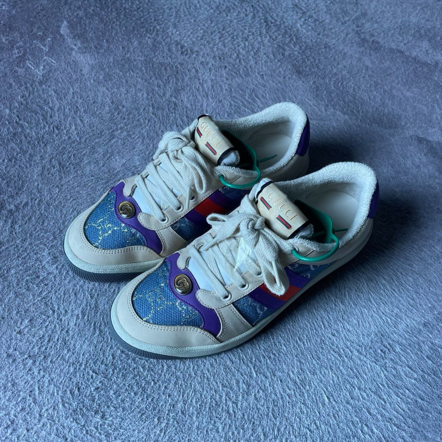 Gucci Gucci Blue Lowtop Sneakers 38 Women Size US 7.5 / IT 37.5 - 1 Thumbnail