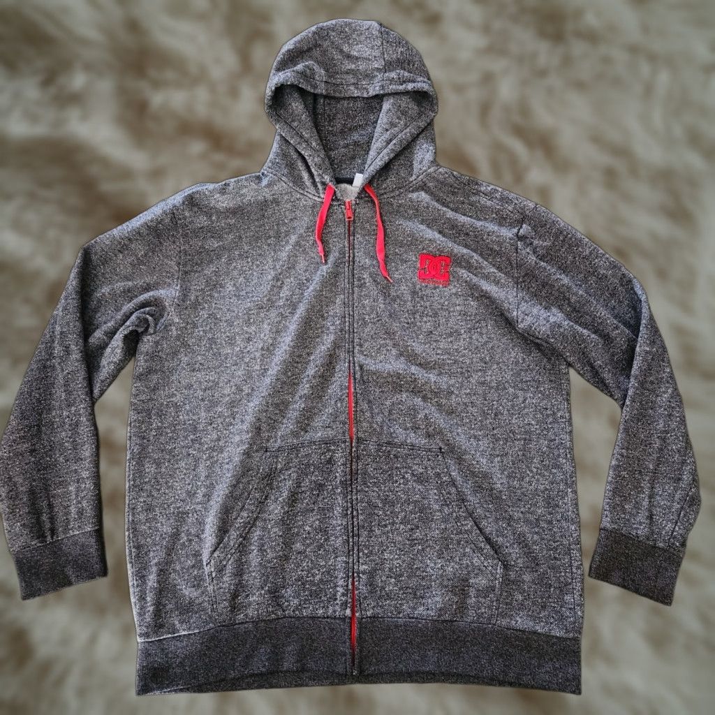 Vintage VINTAGE DC Shoes Full Zip Hoodie Mens XL Heather Gray Red Embroidered Logo Size US XL / EU 56 / 4 - 1 Thumbnail