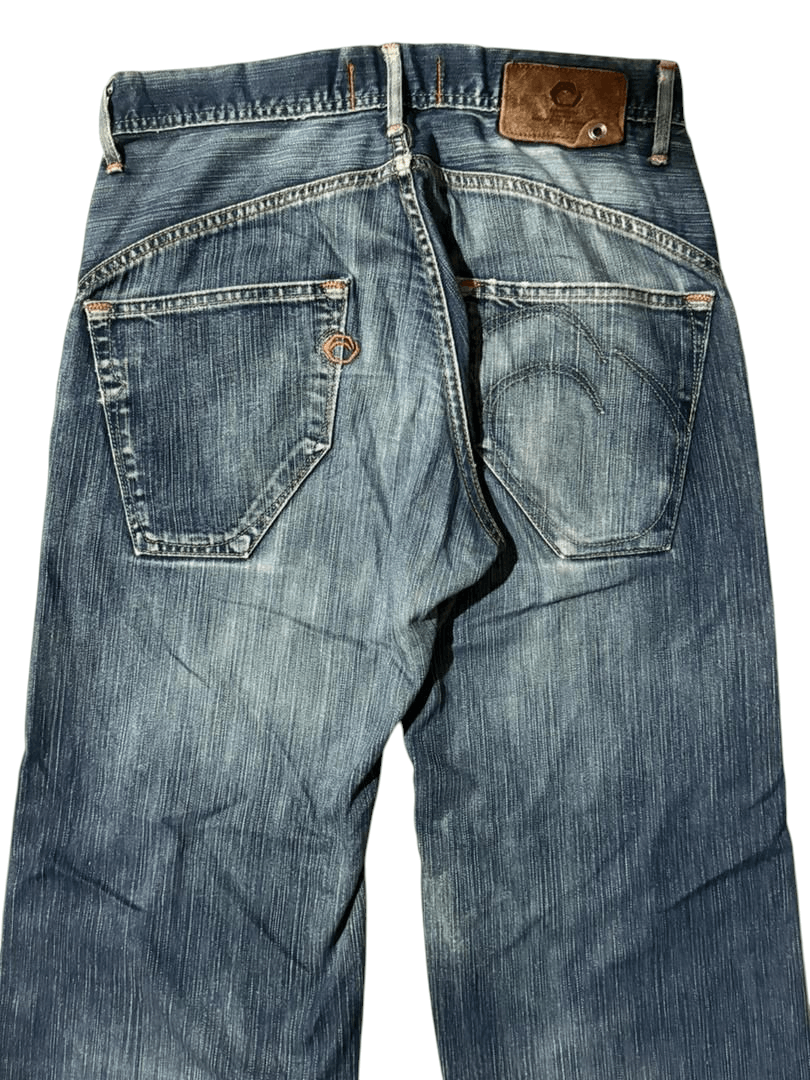 Edwin Vintage Edwin Evolution Blue Washed Whisker Jeans Size US 31 - 9 Thumbnail