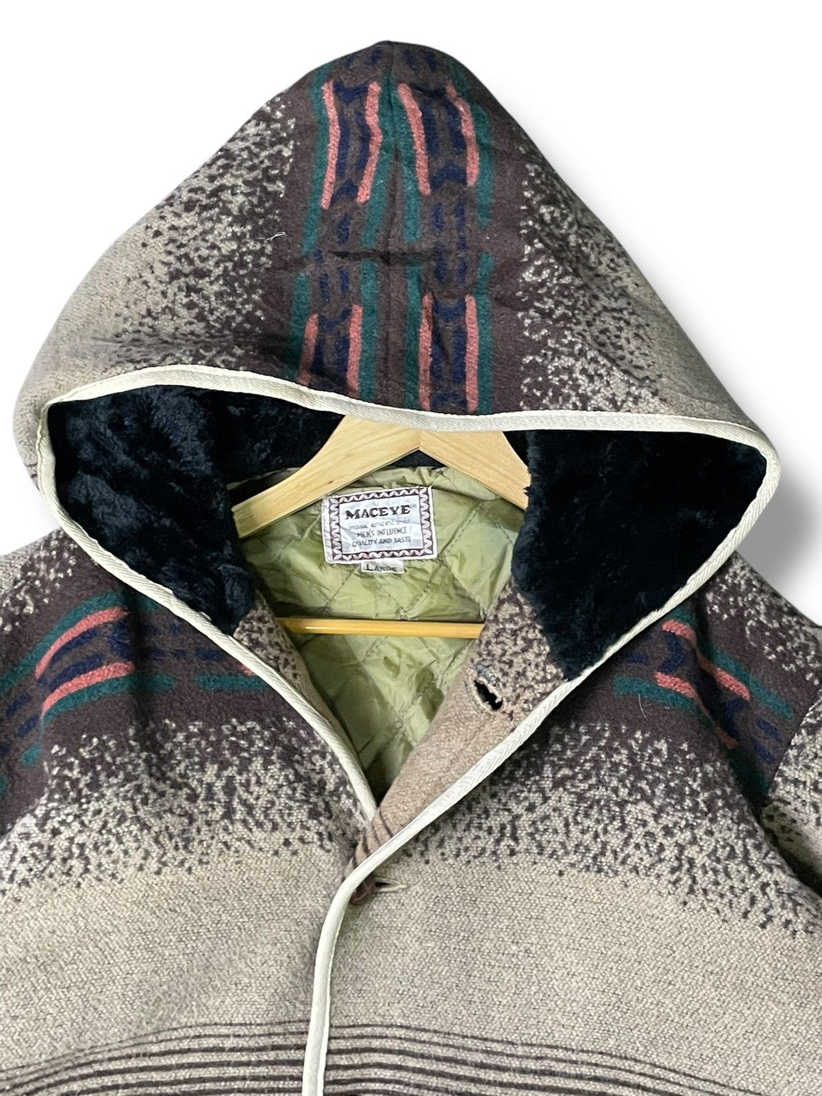 Designer × Japanese Brand Maceye x Native American Design Wool Hooded Jacket (34) Size US L / EU 52-54 / 3 - 4 Thumbnail