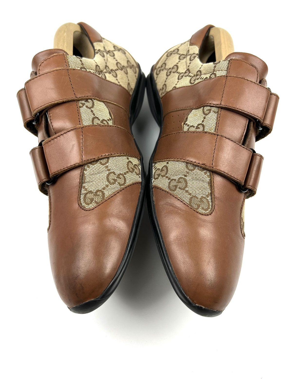 Gucci GUCCI Sneakers Leather Low Top Shoes Straps GG Monogram Men Size US 8 / EU 41 - 6 Thumbnail