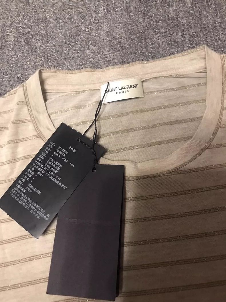 Saint Laurent Paris Striped Short Sleeve T-shirt