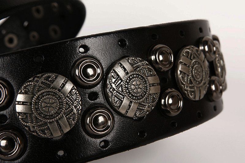 Japanese Brand × Vintage Metal Rivet Cowboy Belt Genuine Leather Cowskin Size ONE SIZE - 4 Thumbnail