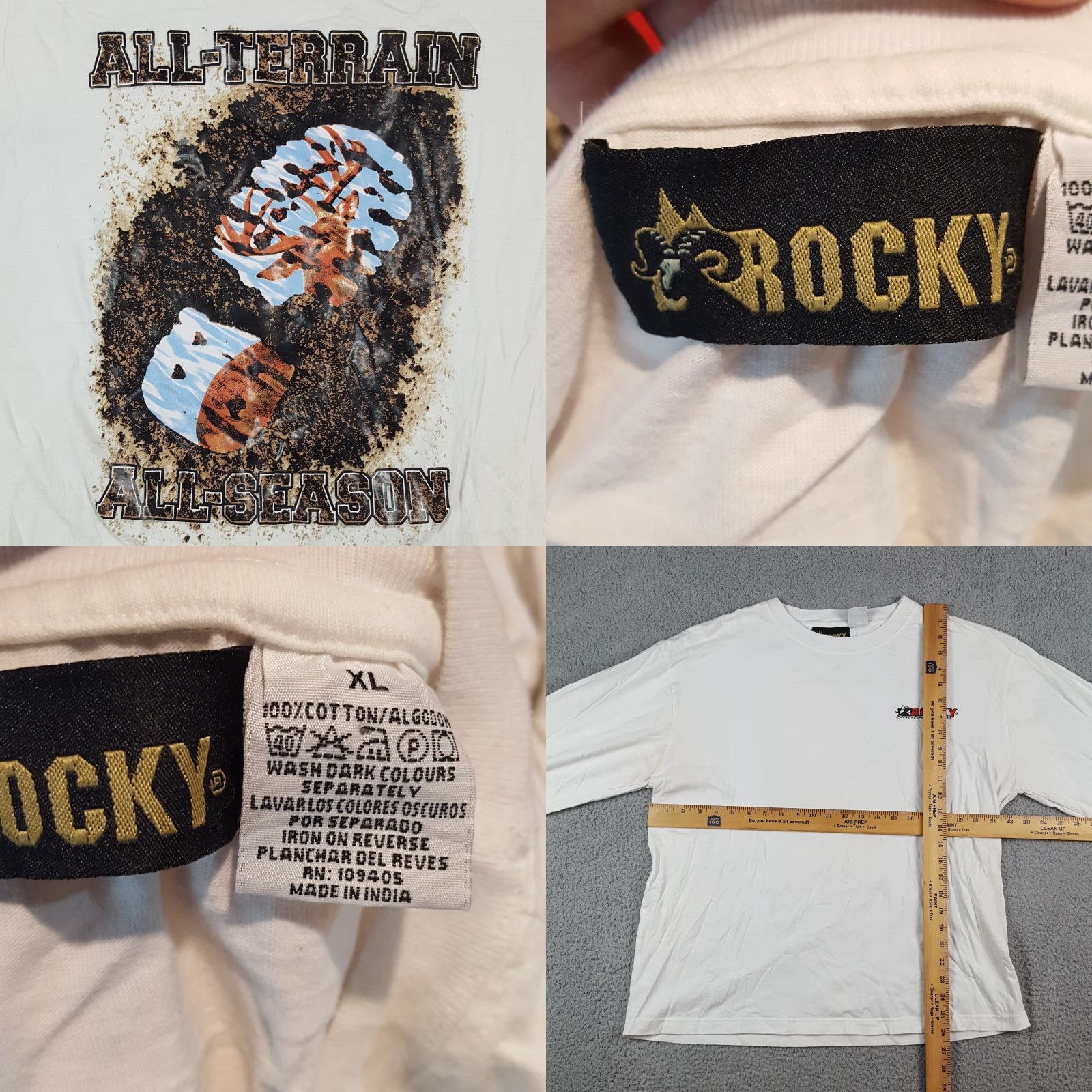 Vintage Vintage Rocky Men's XL Long Sleeve T-Shirt Deer Hunting Art Y2K Outdoor 90s Retro Cotton Size US XL / EU 56 / 4 - 8 Thumbnail