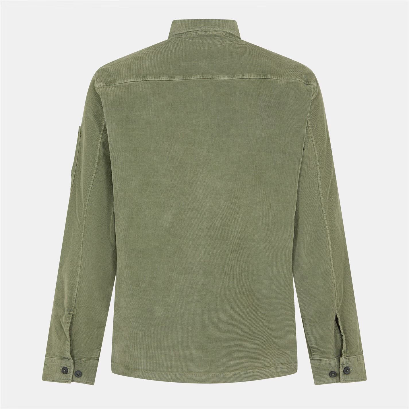 C.P. Company o1g2r1mq0426 Lens Single Pocket Corduroy Shirt in Green Size US S / EU 44-46 / 1 - 2 Thumbnail