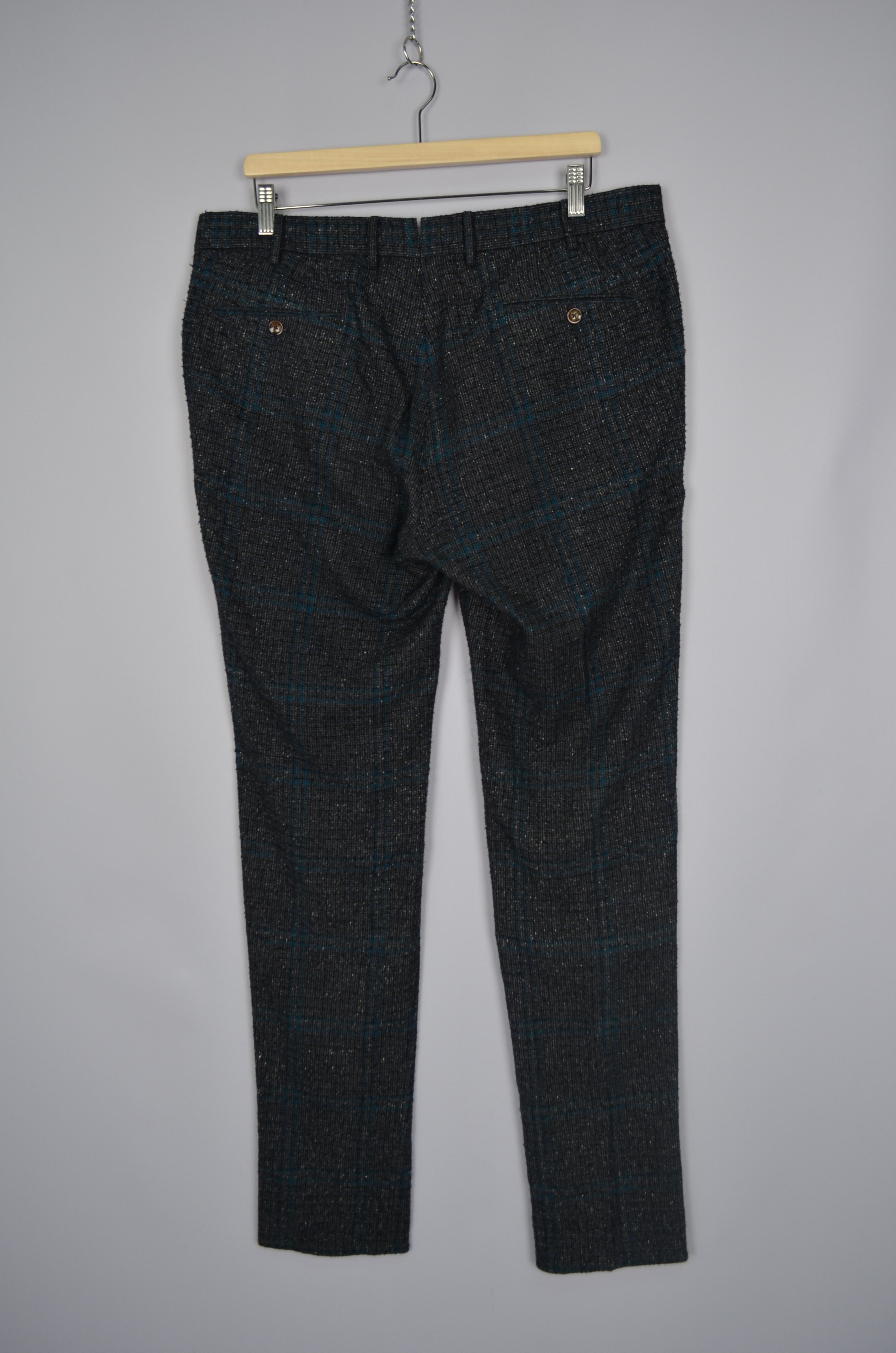 PT Torino Super 100's Slim Fit Pants Tweed Wool Silk Sz54