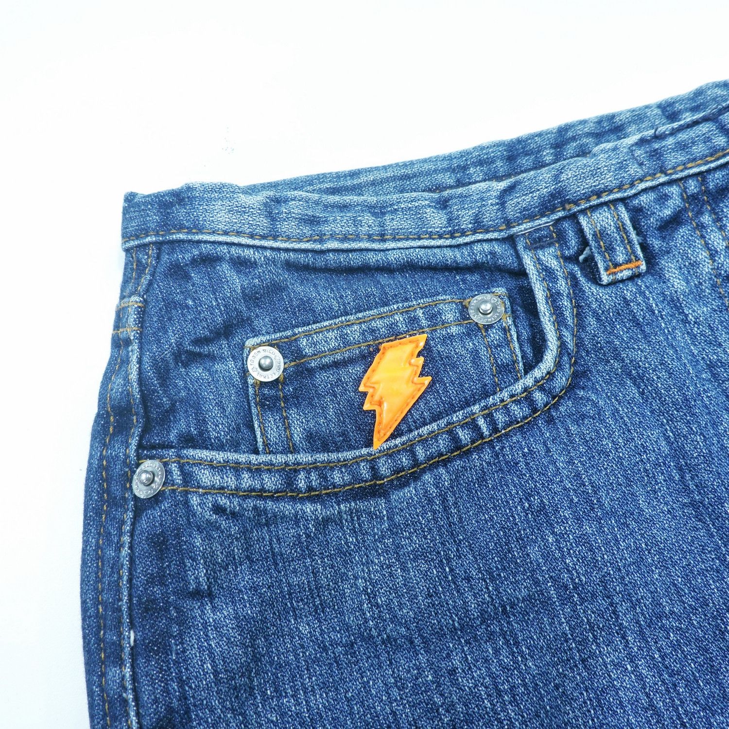 Walter Van Beirendonck W&LT WILD AND LETHAL KISS THE FUTURE DENIM MINI SKIRT Size 26" / US 2 / IT 38 - 10 Thumbnail