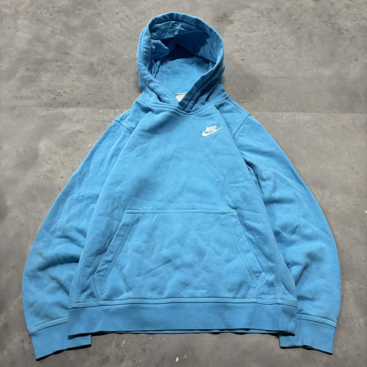 Nike × Vintage Crazy Vintage Y2K/2000s Light Blue Nike Streetwear Hoodie! Size S / US 4 / IT 40 - 1 Thumbnail