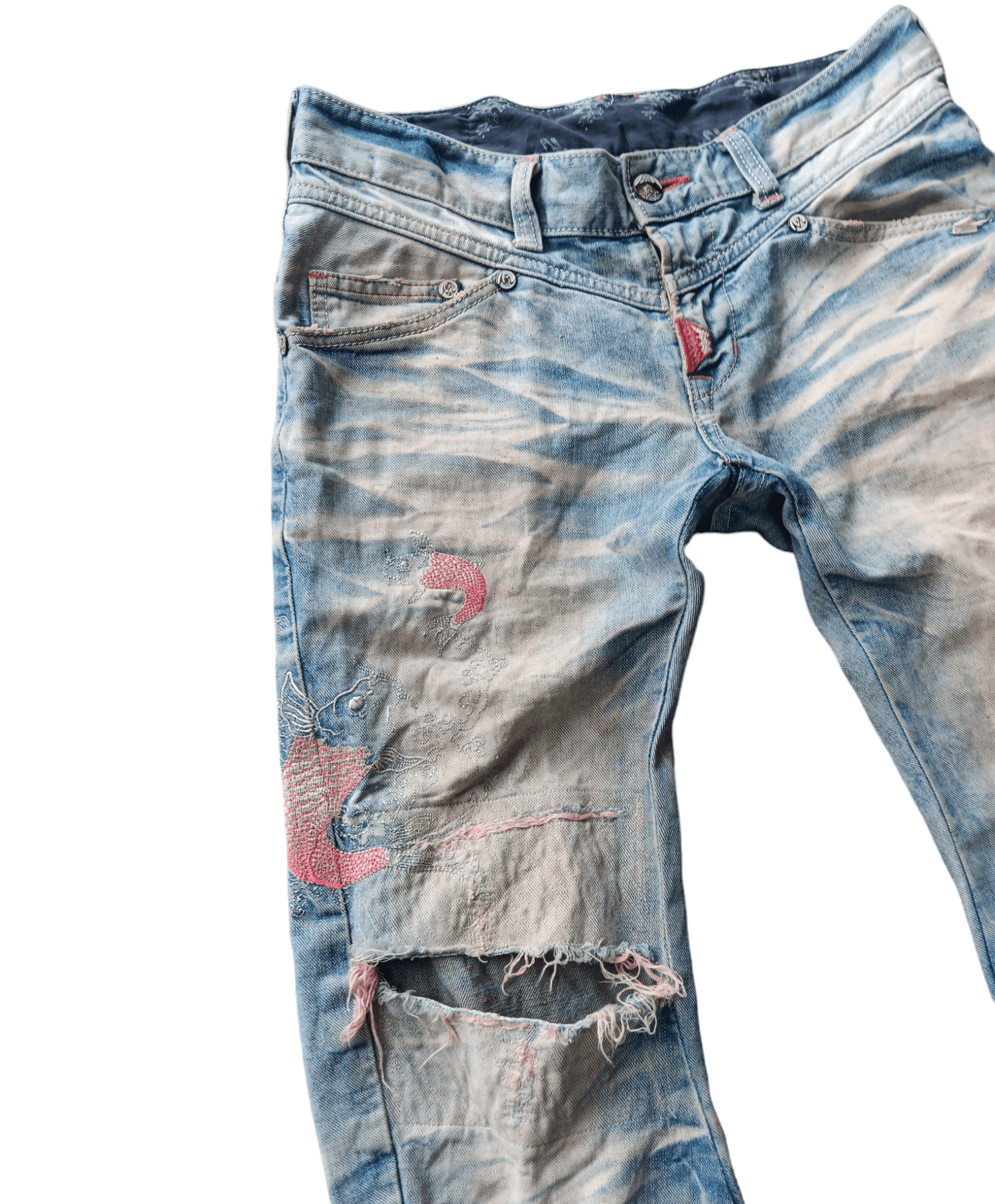 Edwin × Japanese Brand Edwin japan pabric koi embroidered mud wash jeans Size US 31 - 3 Thumbnail