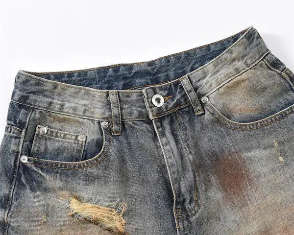 VIBE Punk ink-splashed distressed dirty ripped loose jeans Size US 32 / EU 48 - 3 Thumbnail