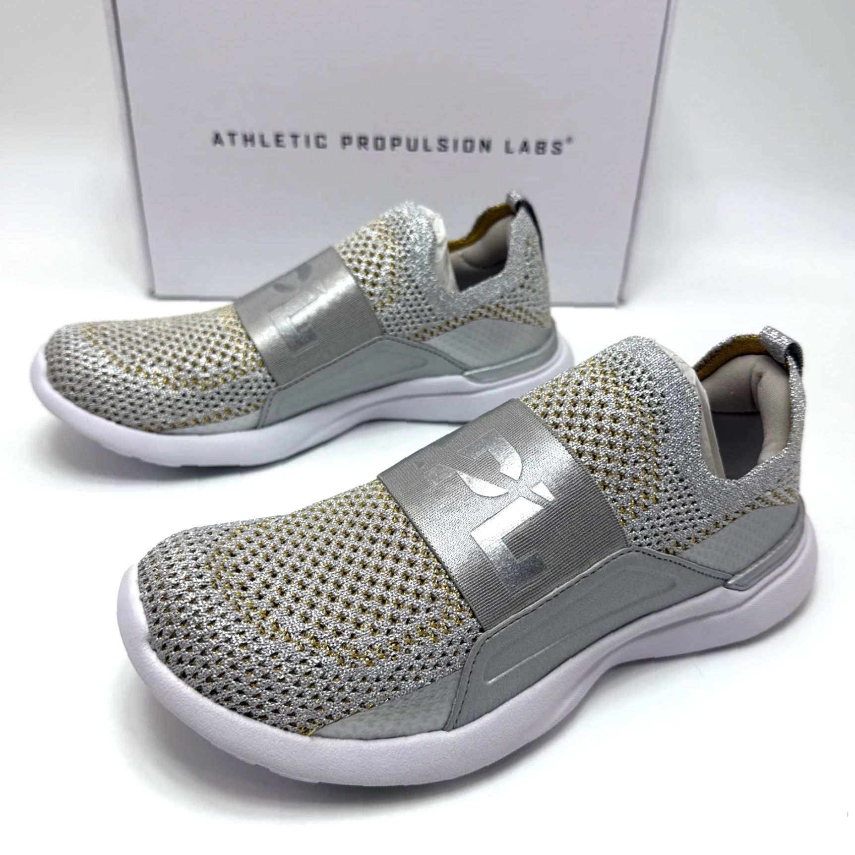 Vintage APL Techloom Bliss Womens Sneaker 5.5 Metallic Silver 24K White NWT Box Size US 6 / IT 36 - 2 Thumbnail