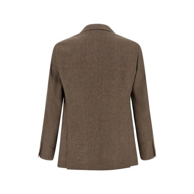 Brunello Cucinelli BRUNELLO CUCINELLI Cavallo Brown Linen Blazer Jacket New & A Size US XL / EU 56 / 4 - 2 Thumbnail