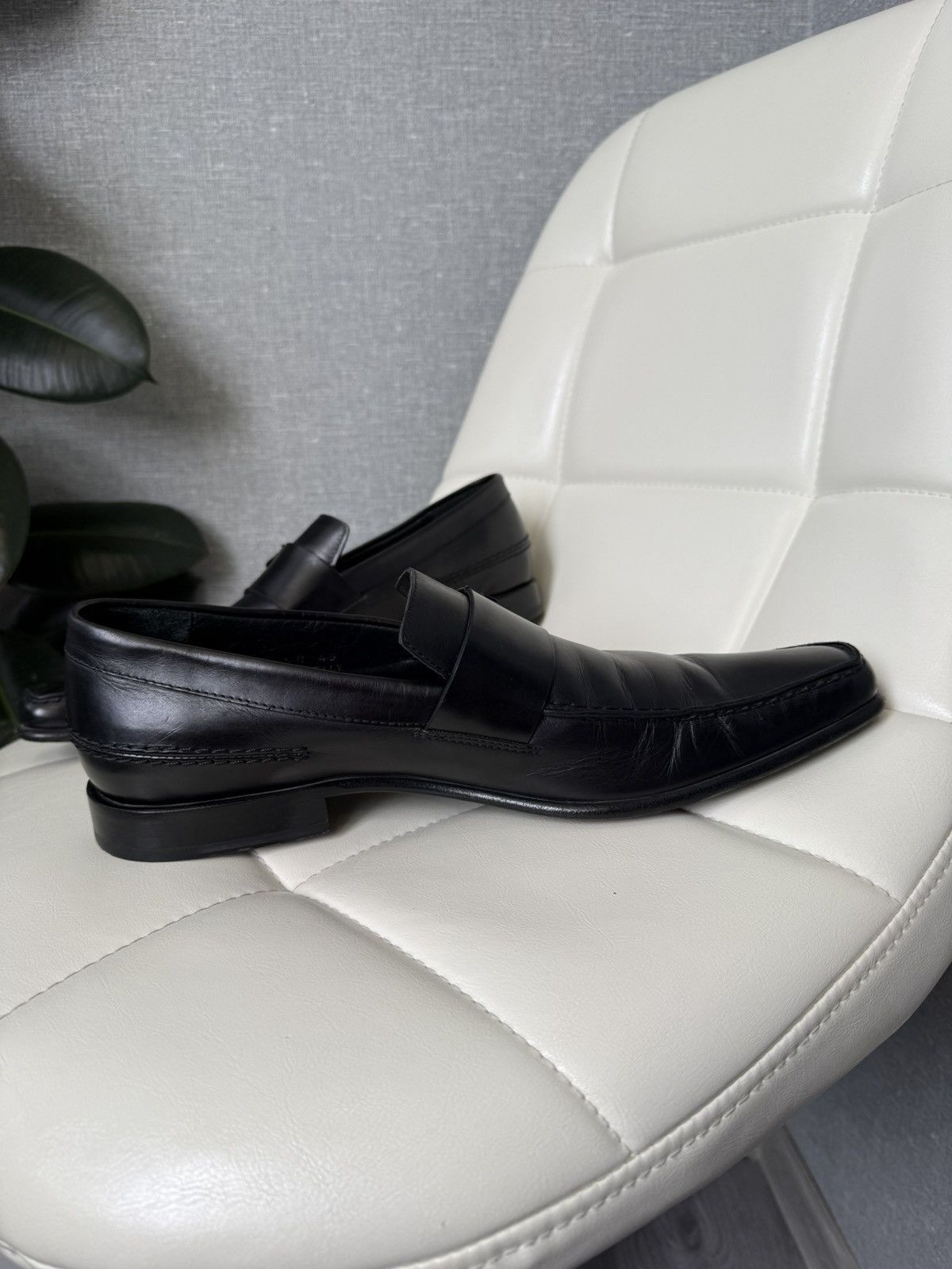 Rare Dior Homme Black Leather Penny Loafers CD Shoes Size 43