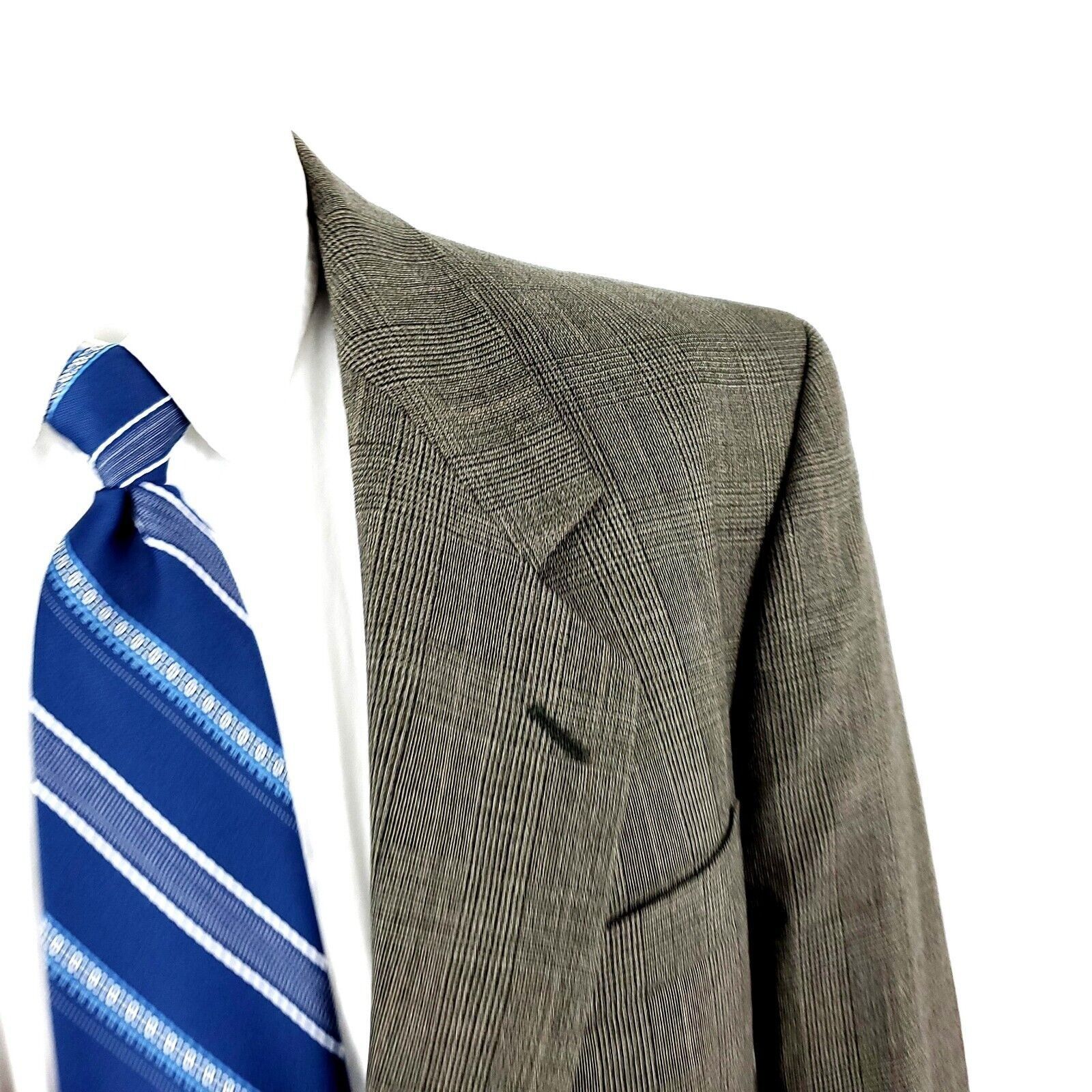 Vintage Cricketeer Wool 2 Button Sport Coat 40L Tan Glen Plaid Blaze Size 40L - 2 Thumbnail