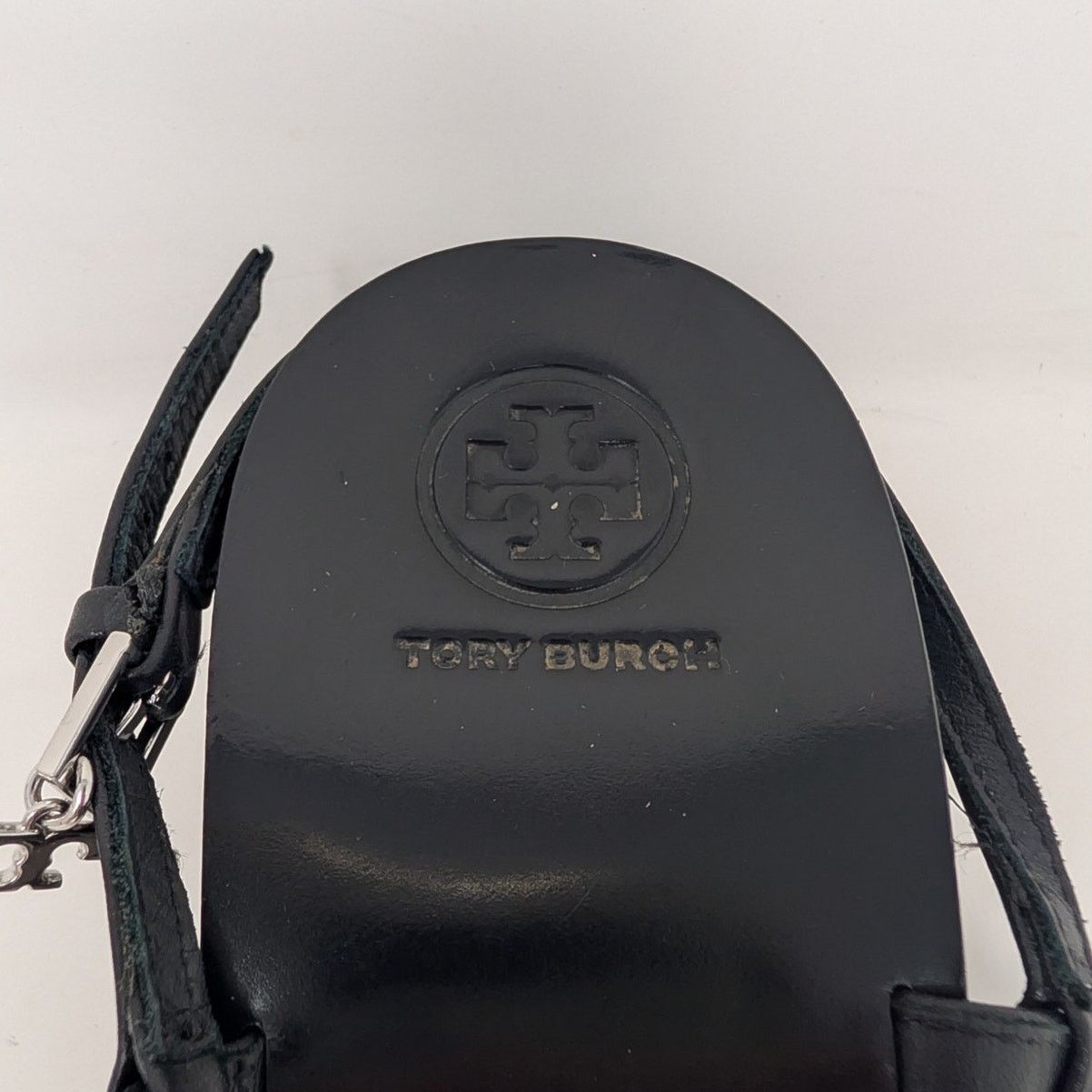Tory Burch Tory Burch Black Leather Summer Sandals Heels Size 9 Size US 9 / IT 39 - 9 Thumbnail