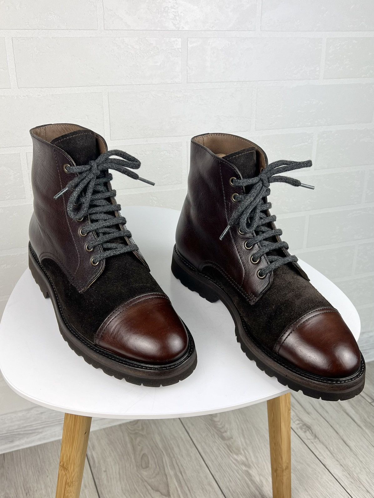 Brunello Cucinelli BRUNELLO CUCINELLI Boots Leather Suede Shoes Vibram Brown Size US 7 / EU 40 - 2 Thumbnail