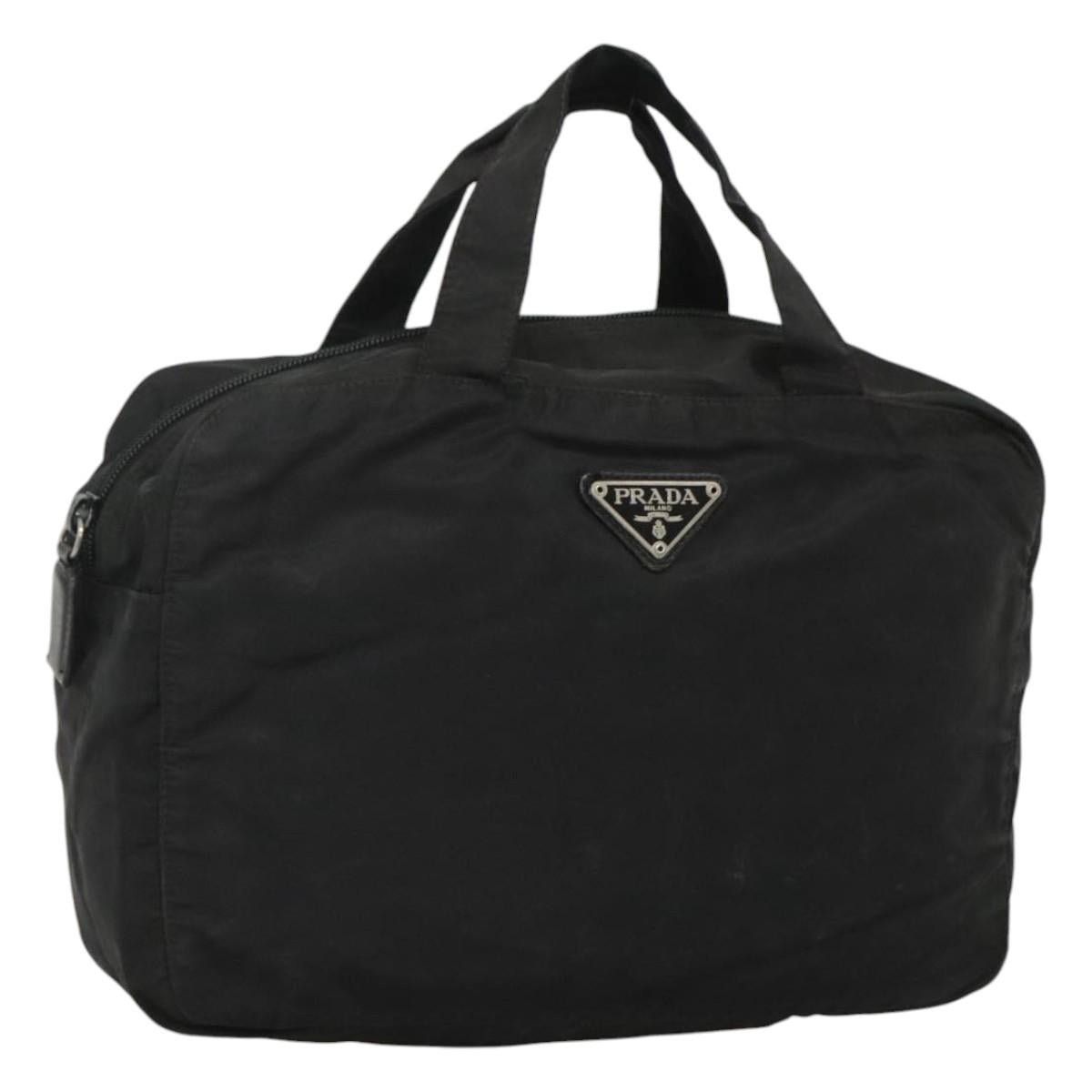 PRADA Hand Bag Nylon Black