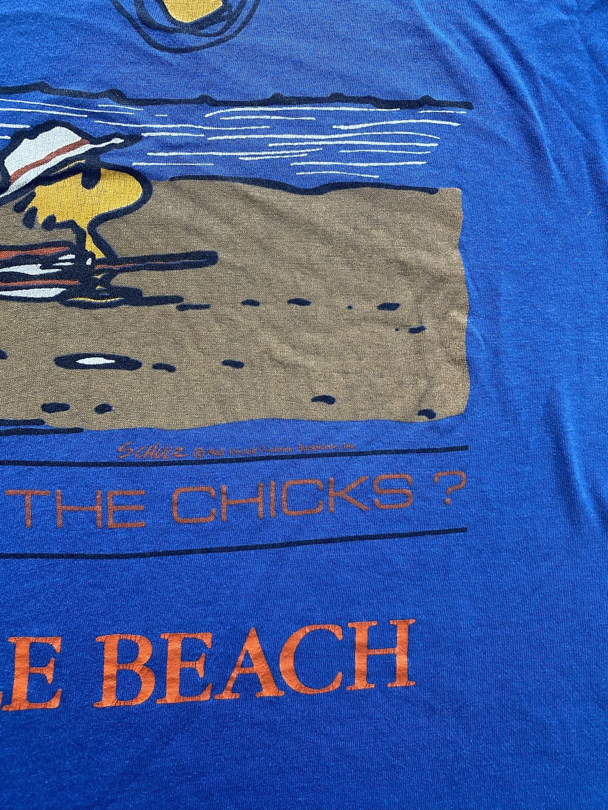 Peanuts Vintage 80s Woodstock Peanuts Pebble Beach Single Stitch Tee Size US XL / EU 56 / 4 - 5 Thumbnail