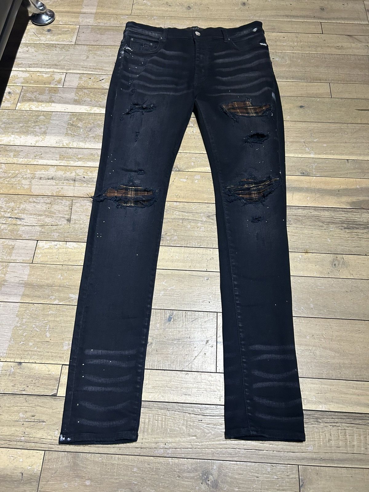 Amiri Amiri Brown Patch Jeans Size US 34 / EU 50 - 1 Thumbnail