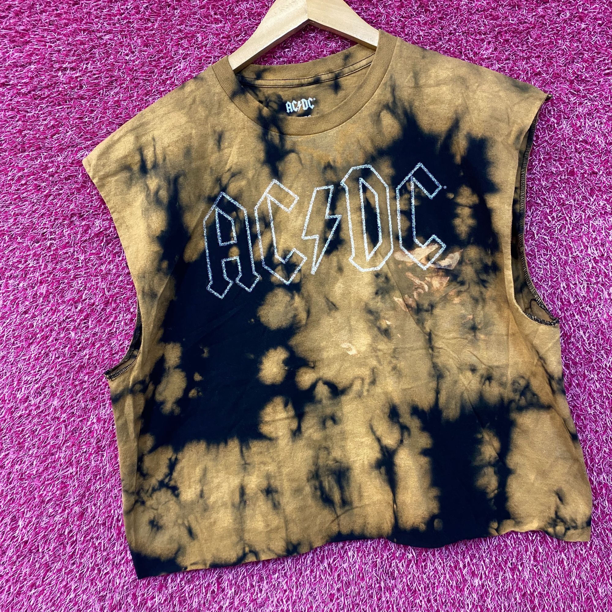 AC/DC AC/DC Tie Dye Rock Band Sleeveless Croptop XL Size XL / US 12-14 / IT 48-50 - 3 Thumbnail
