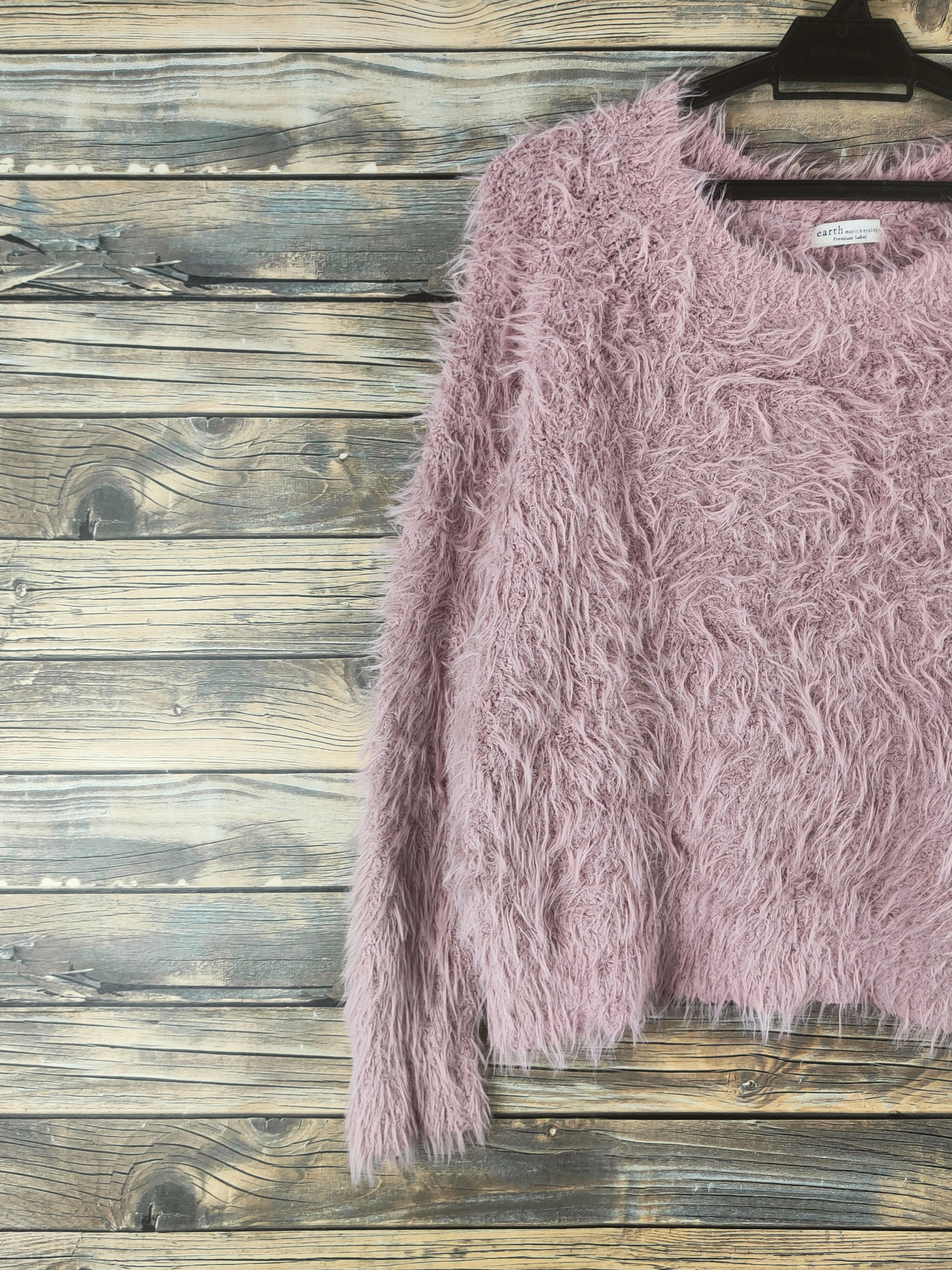 Japanese Brand DL Earth Music & Ecology Pink Fur Mohair Knitwear #46-510 Size US S / EU 44-46 / 1 - 3 Thumbnail