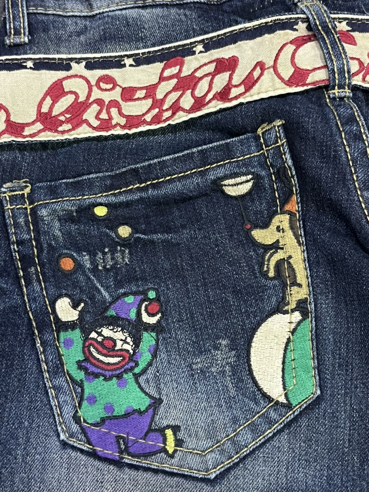 Vintage Lolita Circus Bold Embroidery Exotic Denim Cropped 3 Quarter Size 26" / US 2 / IT 38 - 5 Thumbnail