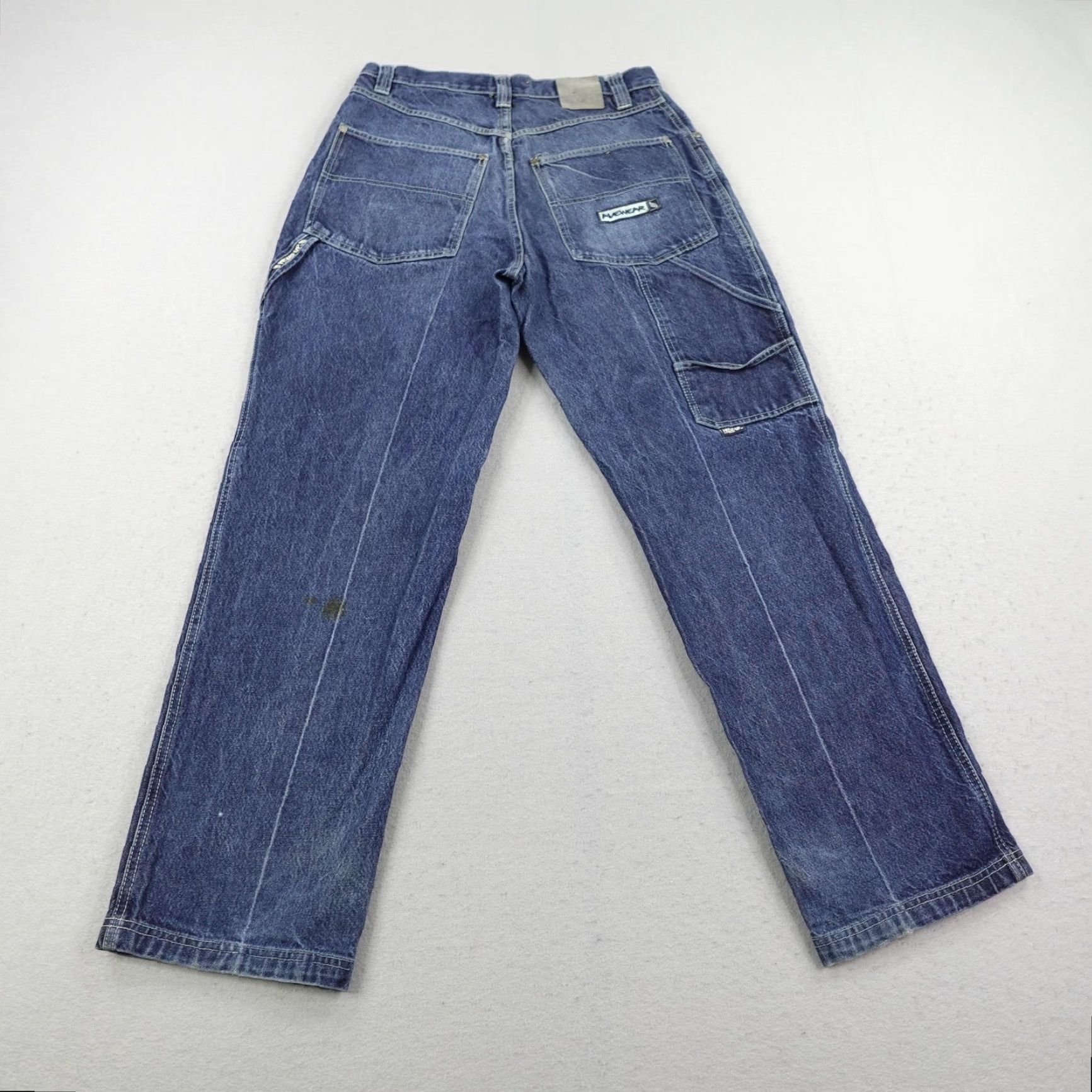 Denime VINTAGE Hedz Up Jeans Mens 34x33 Blue Denim Baggy Carpenter 90s Y2K Hip Hop Grunge Jeans Mens 34 Regular Blue Denim Baggy Relaxed Front Pockets Zip Size US 34 / EU 50 - 4 Thumbnail
