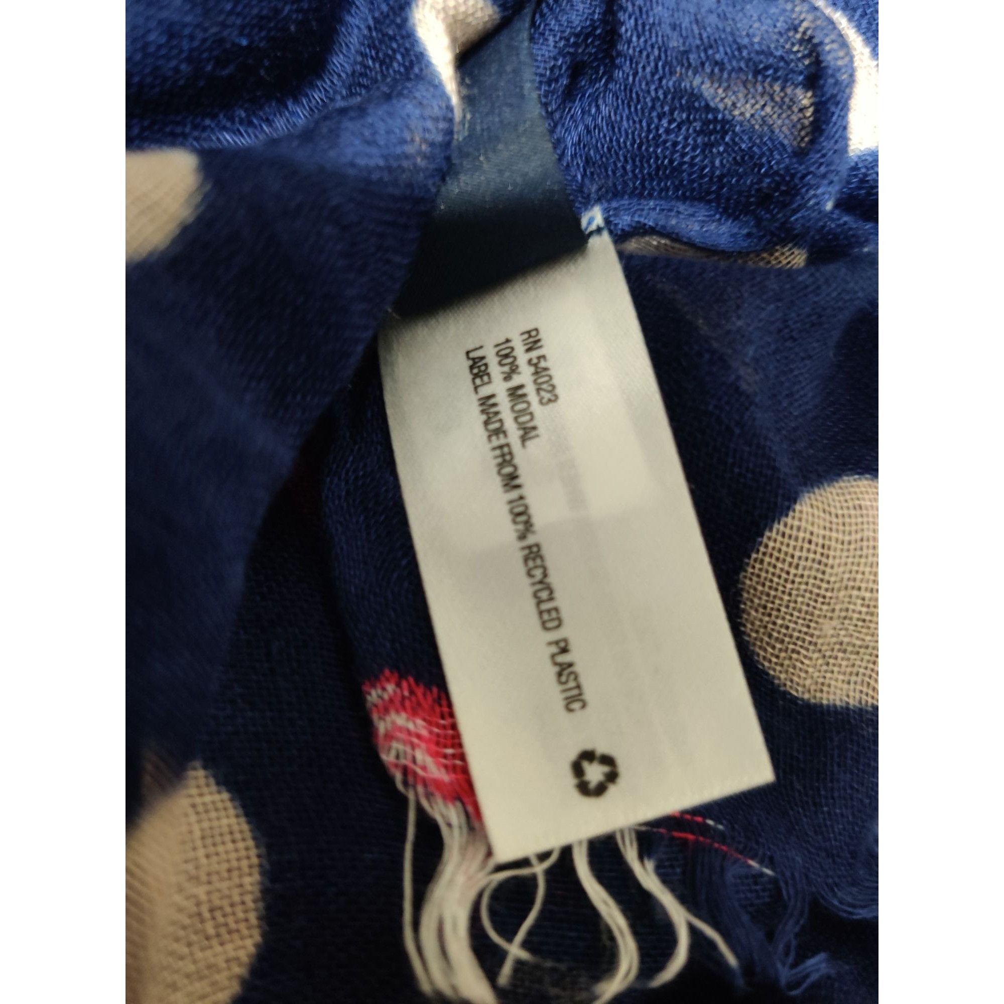 Gap GAP Womens Navy Blue Scarf Polka Dot Fox Print Modal Lightwe Size ONE SIZE - 7 Thumbnail