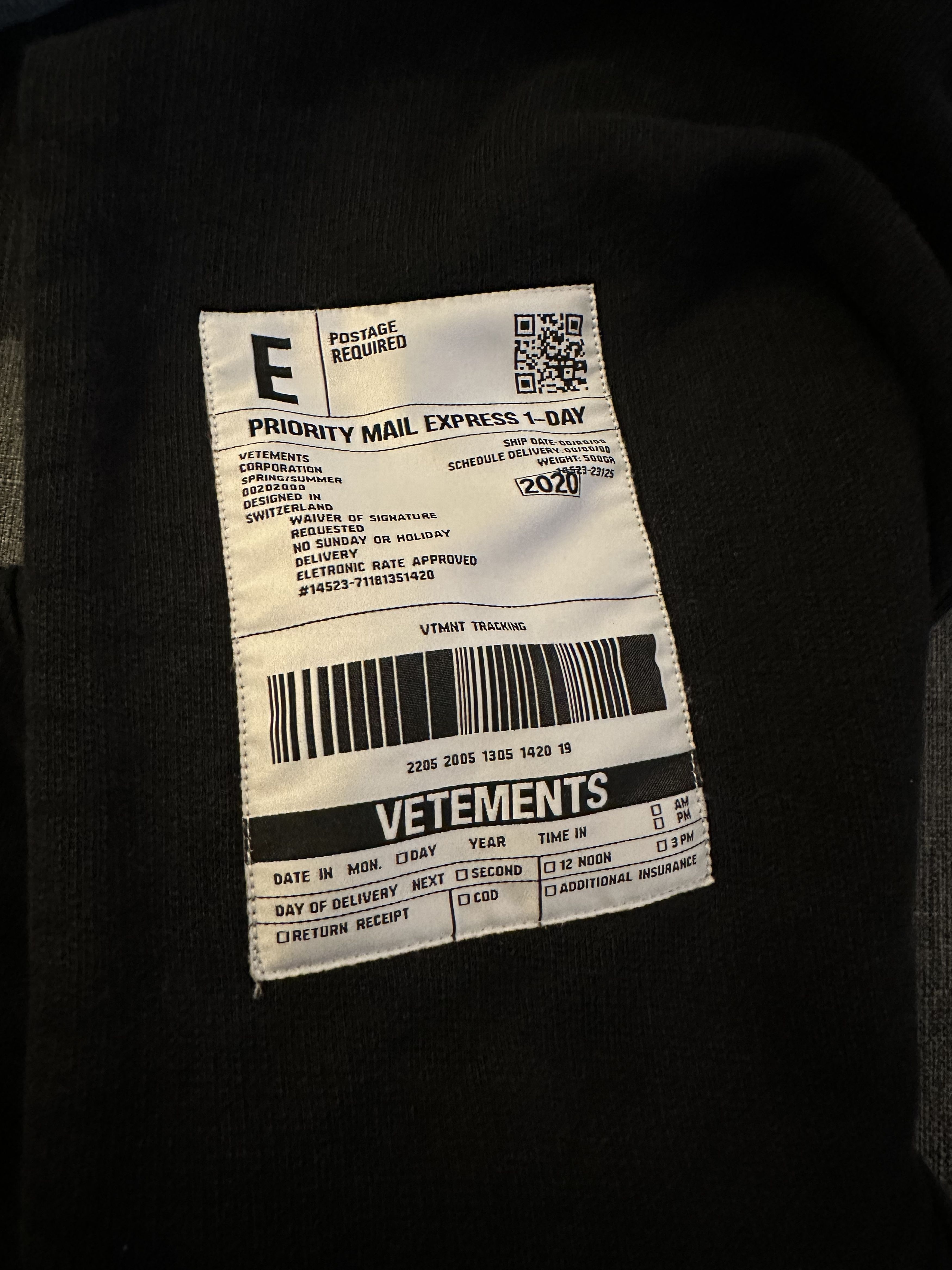 Vetements Vetements Shipping Label SS20 Hoodie Size US XS / EU 42 / 0 - 2 Thumbnail