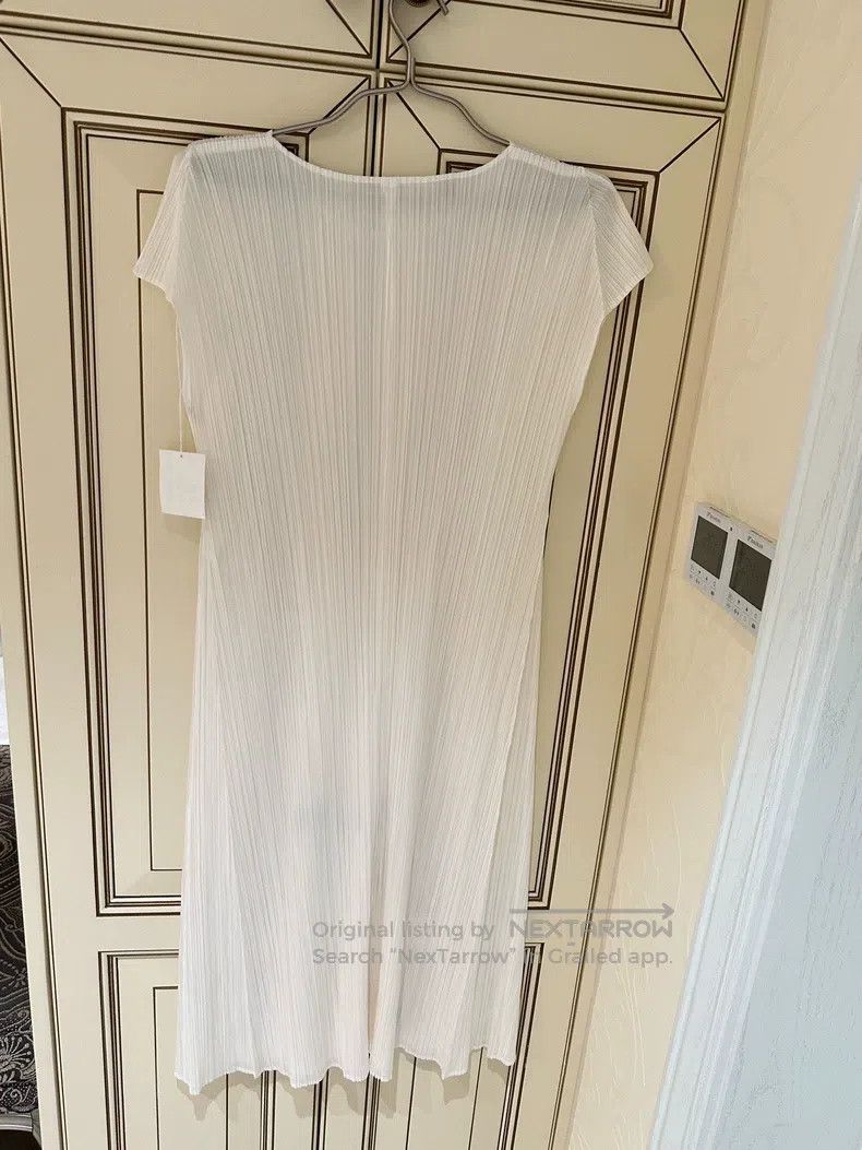 Issey Miyake Issey Miyake White Dress Size L / US 10 / IT 46 - 2 Thumbnail