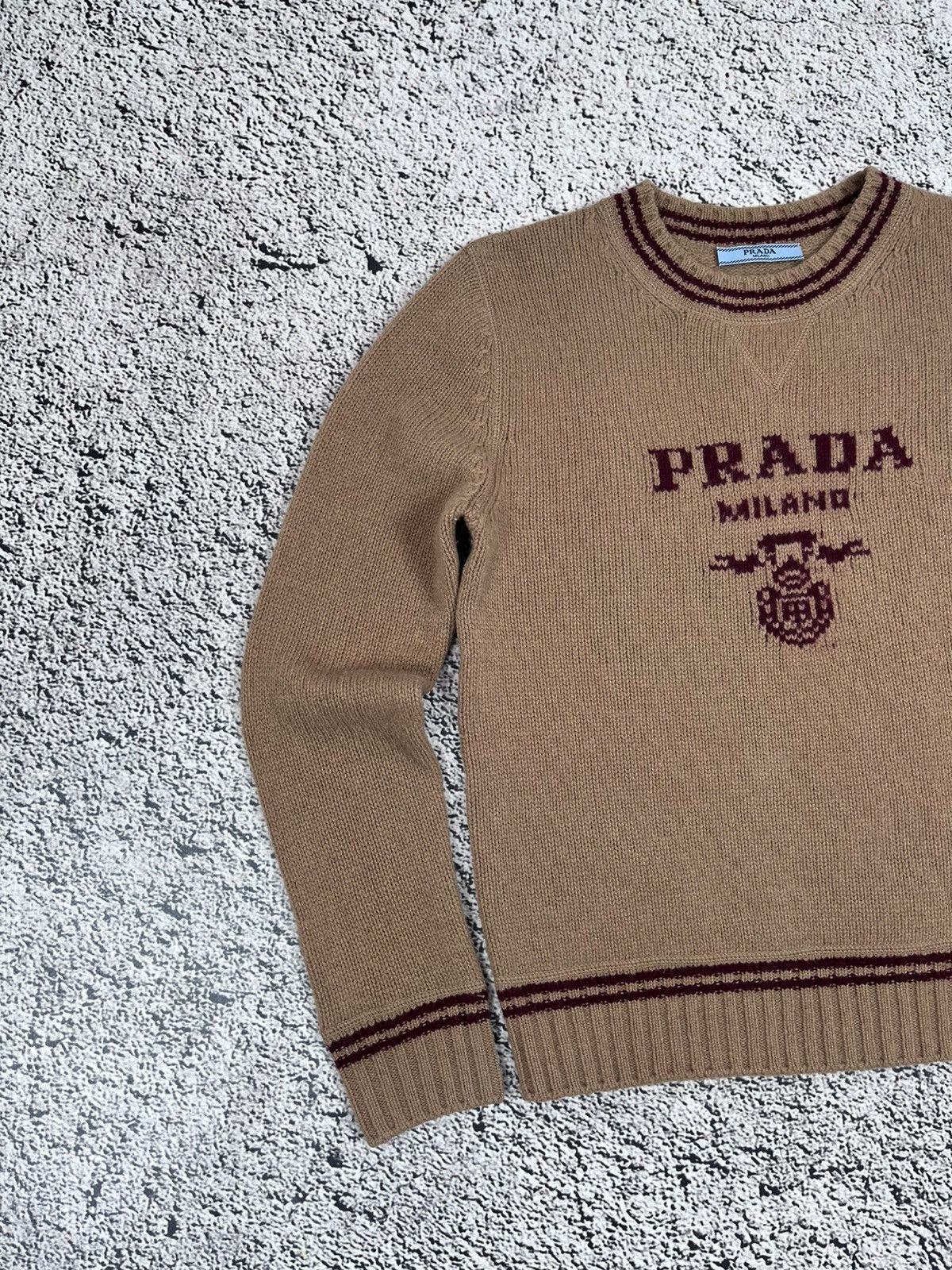 Prada Prada Milano Cashmere Wool Knit Sweater Brown Logo Size XS / US 0-2 / IT 36-38 - 3 Thumbnail