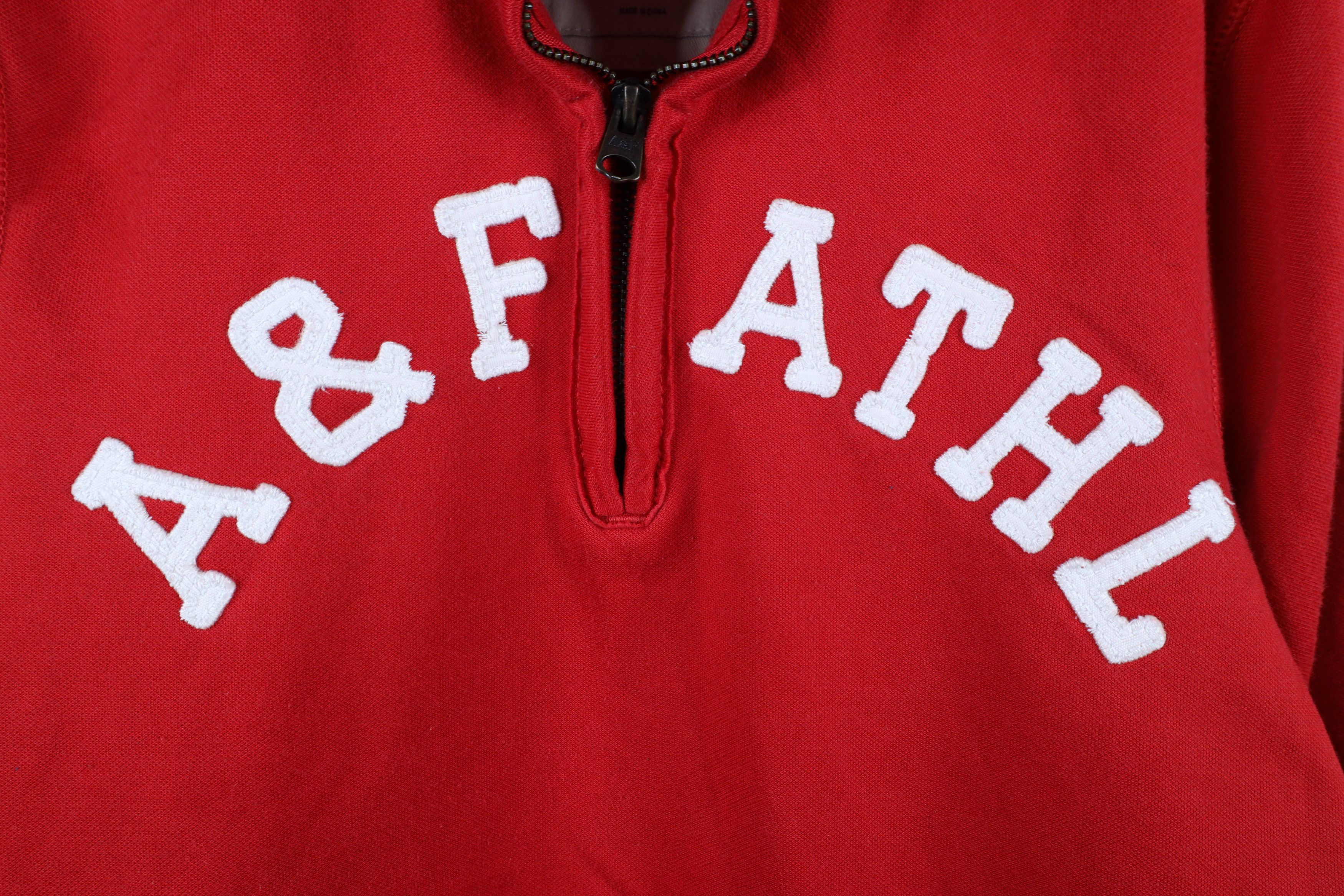 Abercrombie & Fitch × Vintage Vintage Y2K 90s Abercrombie & Fitch Half Zip Sweater Red Size US S / EU 44-46 / 1 - 4 Thumbnail