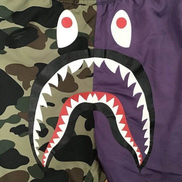 Bape BAPE 1st camo × purple Shark Beach Shorts ★size S Size US 30 / EU 46 - 2 Thumbnail