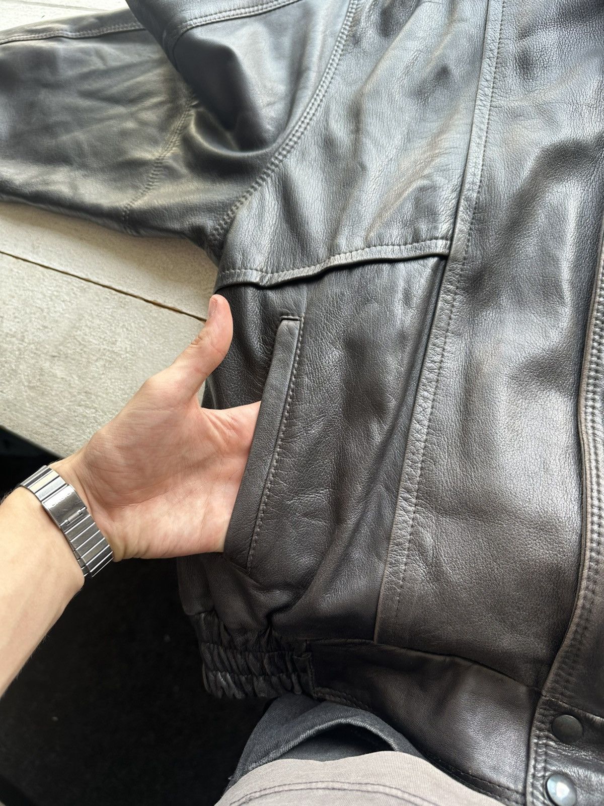 Other 🚨VNTG LEATHER JACKET AVANT GARDE ASYMMETRICAL BROWN MOTO Size US L / EU 52-54 / 3 - 5 Thumbnail