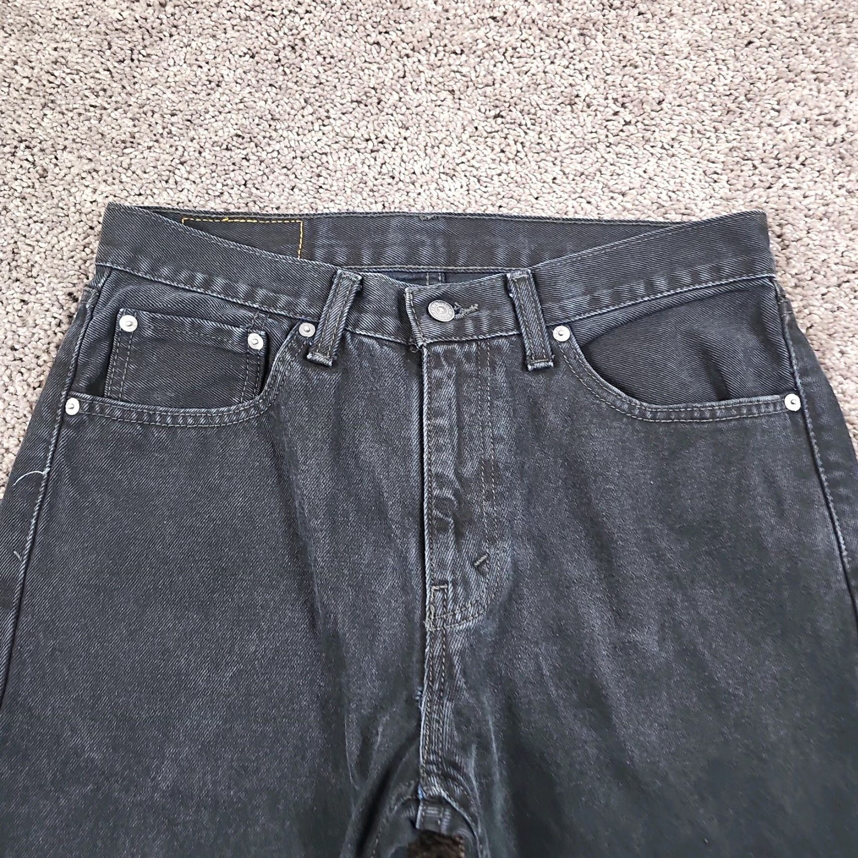 Levi's Levi's 505 Jeans Mens Regular Straight Denim Cotton 100% Black 30x31 33 Regular Fit Inseam 32 - Levi's 500 Series Size US 33 - 2 Thumbnail