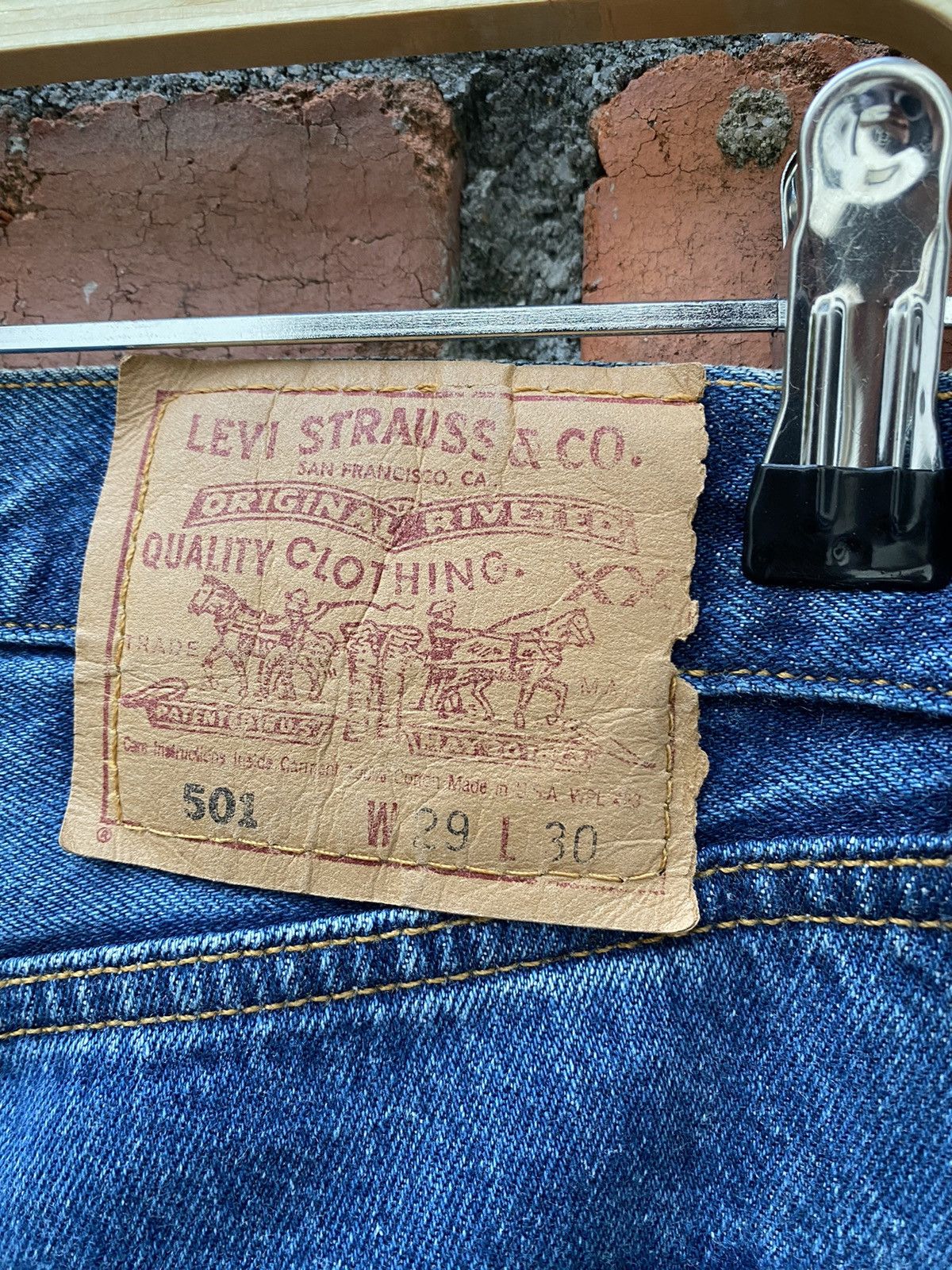 Levi's × Levi's Vintage Clothing × Vintage W29x29.5 vintage 90s levi's 501 made in USA Size 29" - 3 Thumbnail