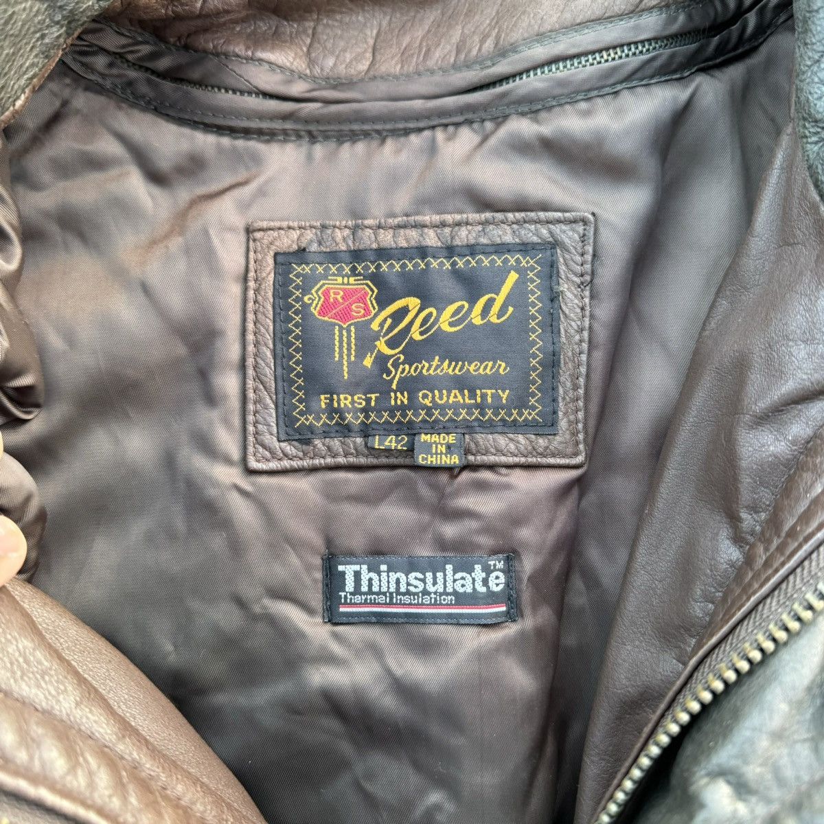 Vintage vintage brown leather jacket Size ONE SIZE - 3 Thumbnail