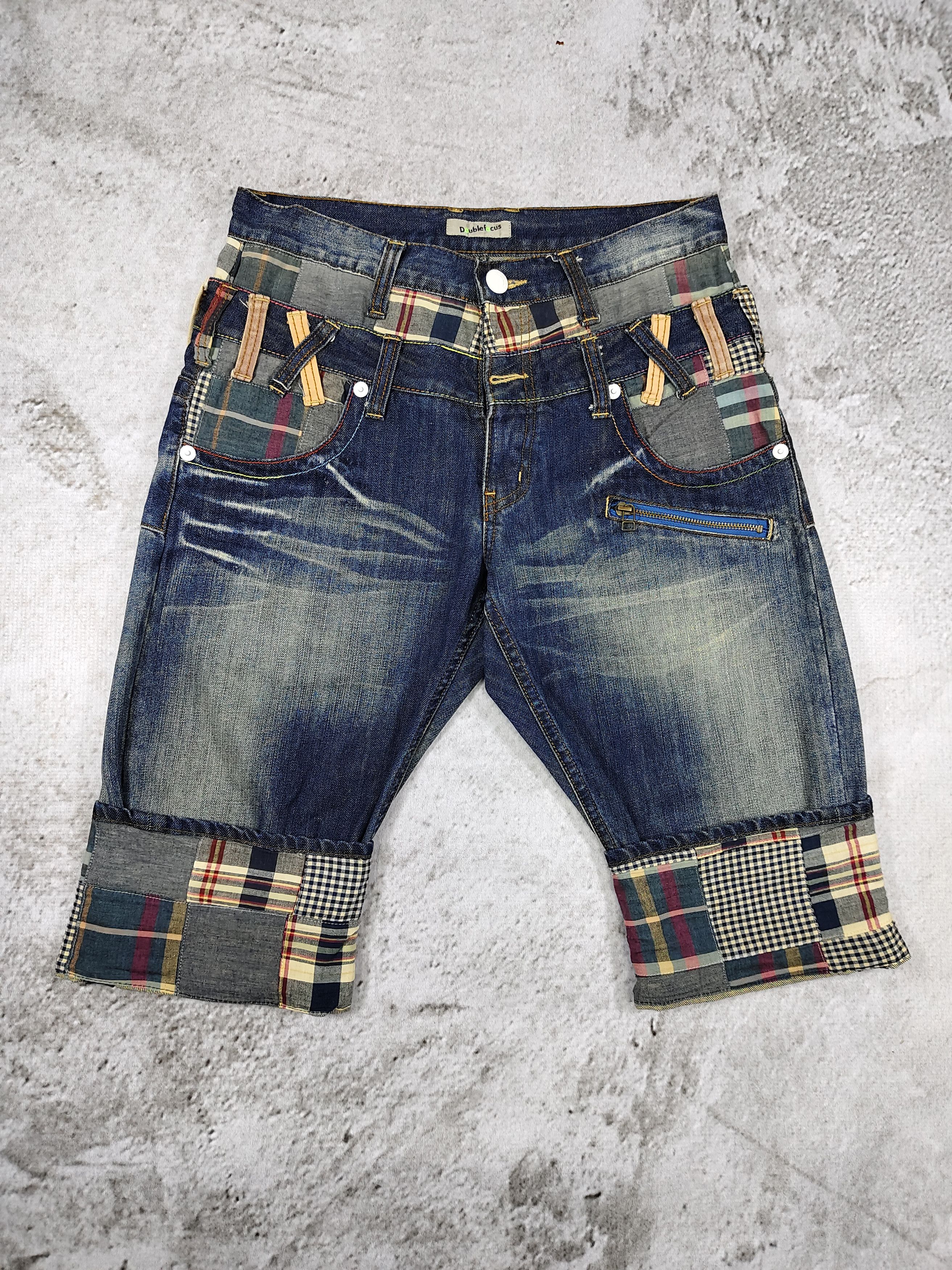 Japanese Brand 00s Double Focus🇯🇵 Hybrid Y2K Punk Grunge Patchwork Pants Size US 30 / EU 46 - 1 Thumbnail